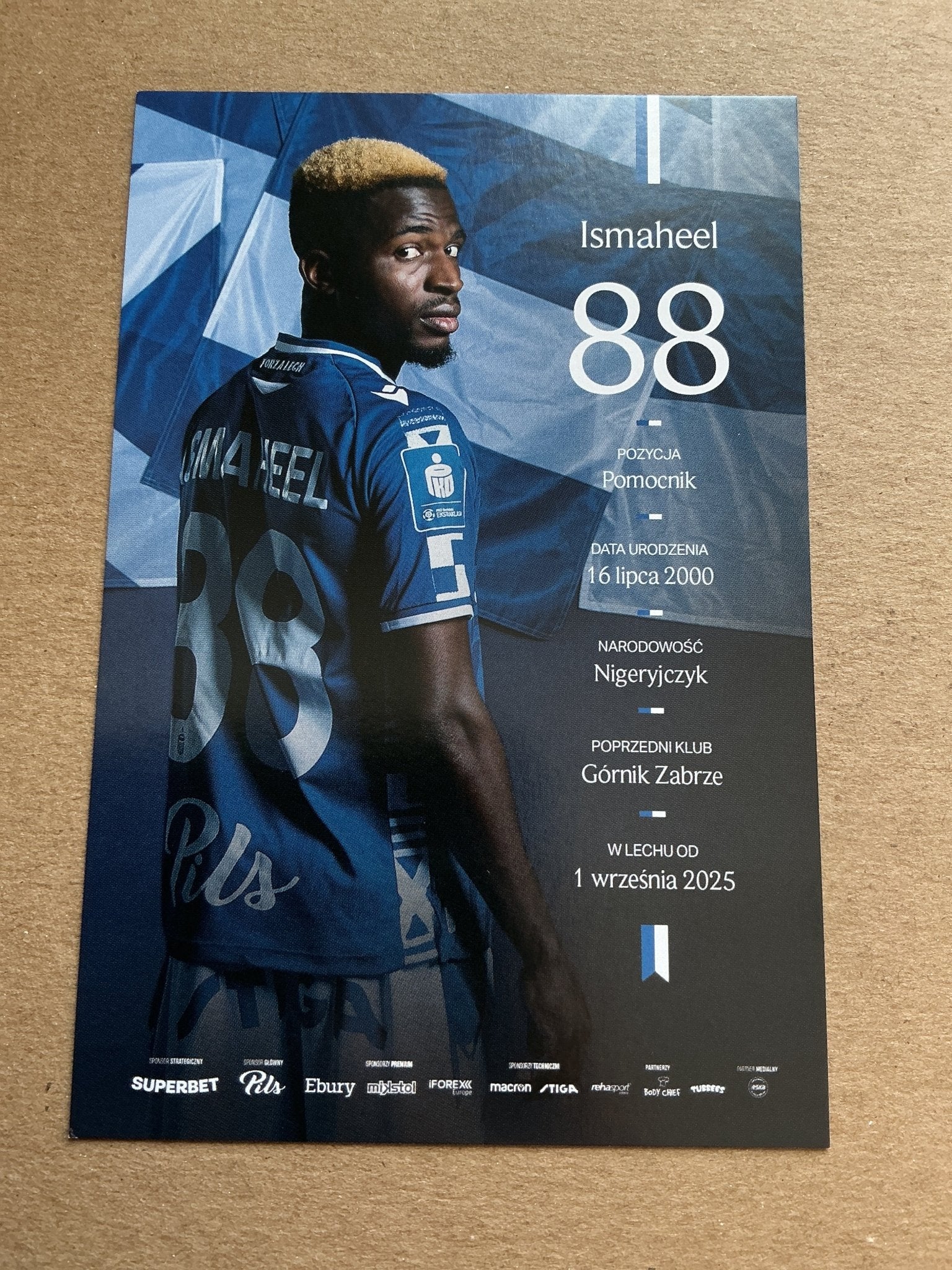 Taofeek Ismaheel, Nigeria 🇳🇬 Lech Poznán 2025/26 hand signed - Autographs-World