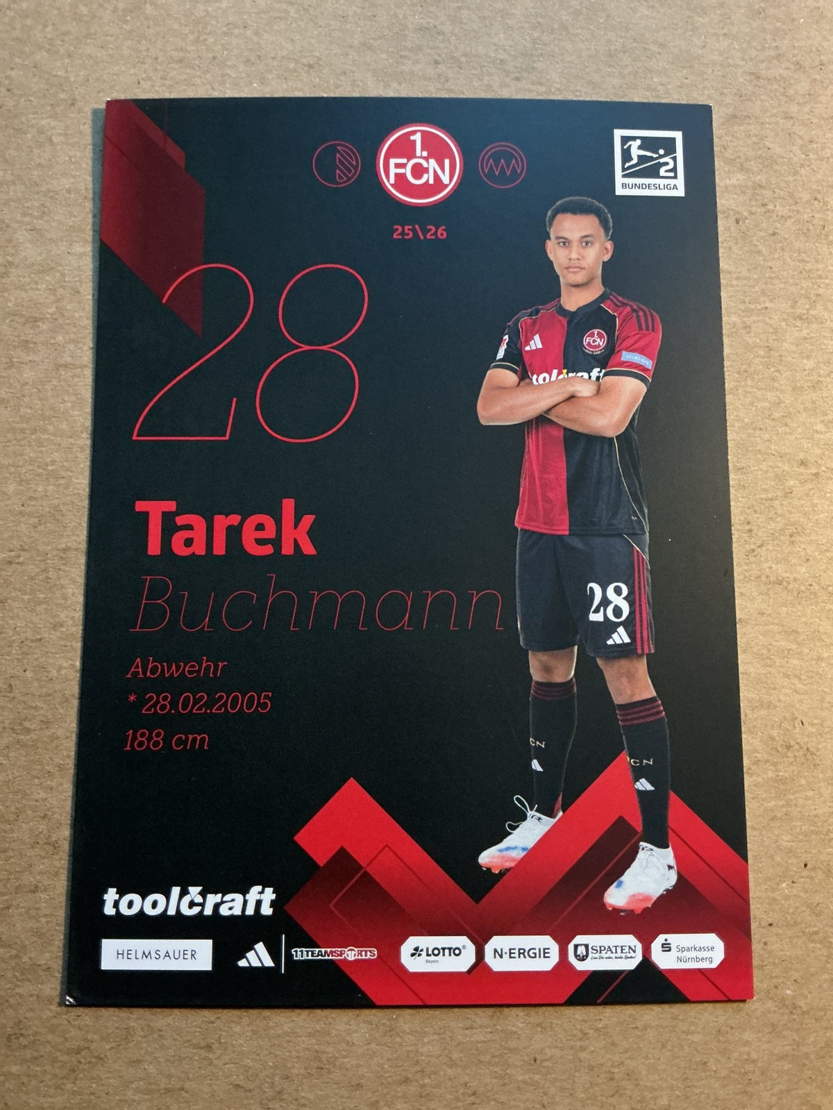 Tarek Buchmann, Germany 🇩🇪 1.FC Nürnberg 2025/26 hand signed - Autographs-World