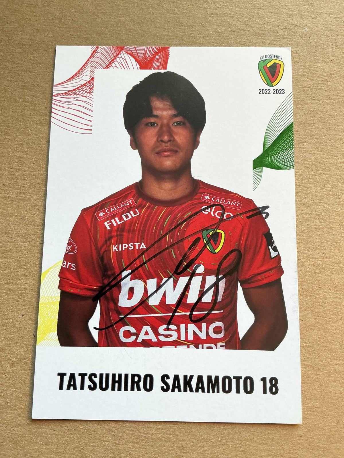 Tatsuhiro Sakamoto, Japan 🇯🇵 KV Oostende 2022/23 hand signed - Autographs-World