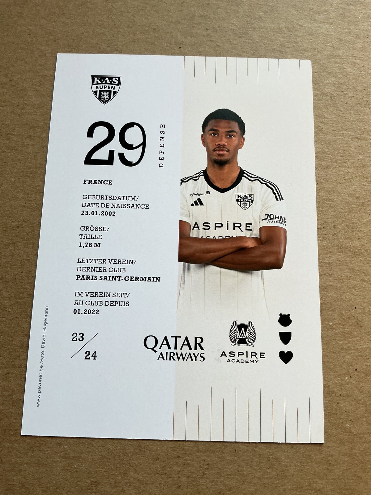 Teddy Alloh, France 🇫🇷 KAS Eupen 2023/24 hand signed - Autographs-World