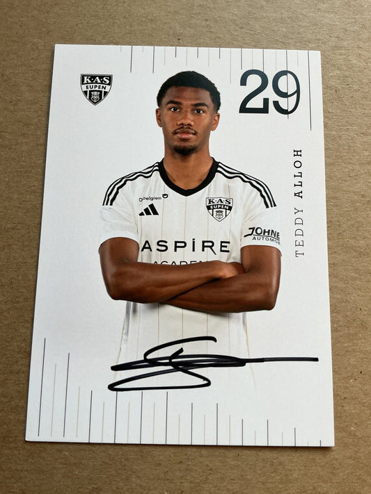 Teddy Alloh, France 🇫🇷 KAS Eupen 2023/24 hand signed - Autographs-World