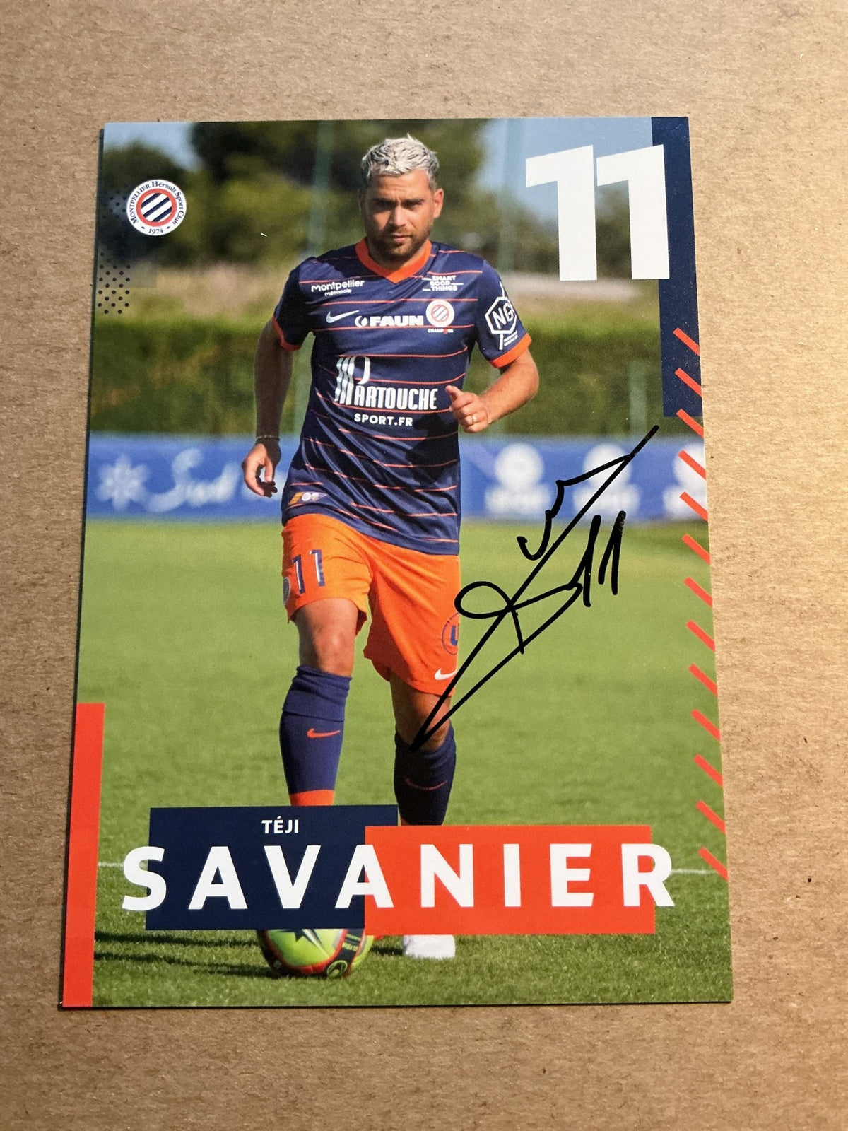 Téji Savanier, France 🇫🇷 Montpellier HSC 2021/22 hand signed - Autographs-World