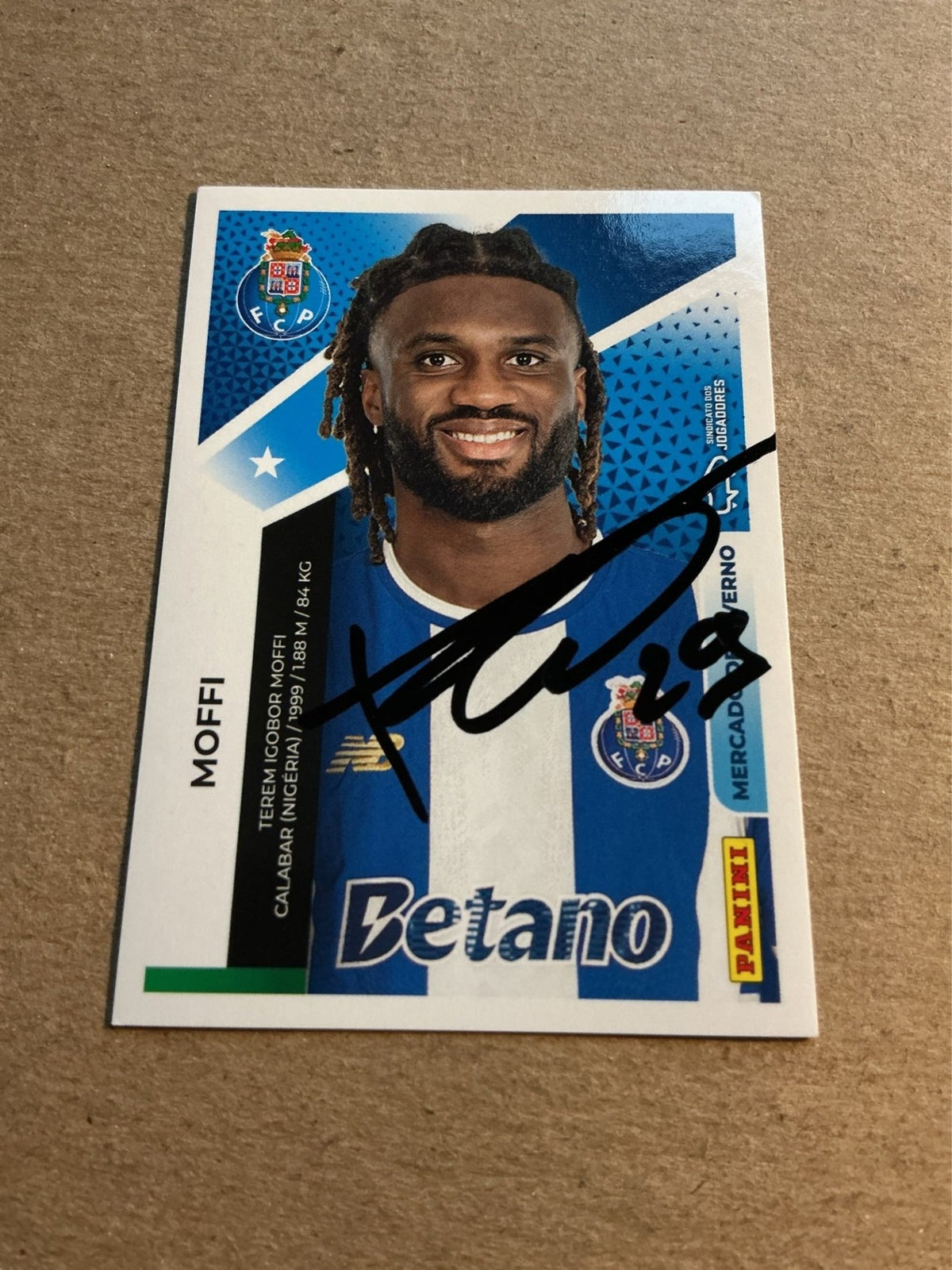 Terem Moffi, Nigeria 🇳🇬 FC Porto 2025/26 Panini hand signed - Autographs-World
