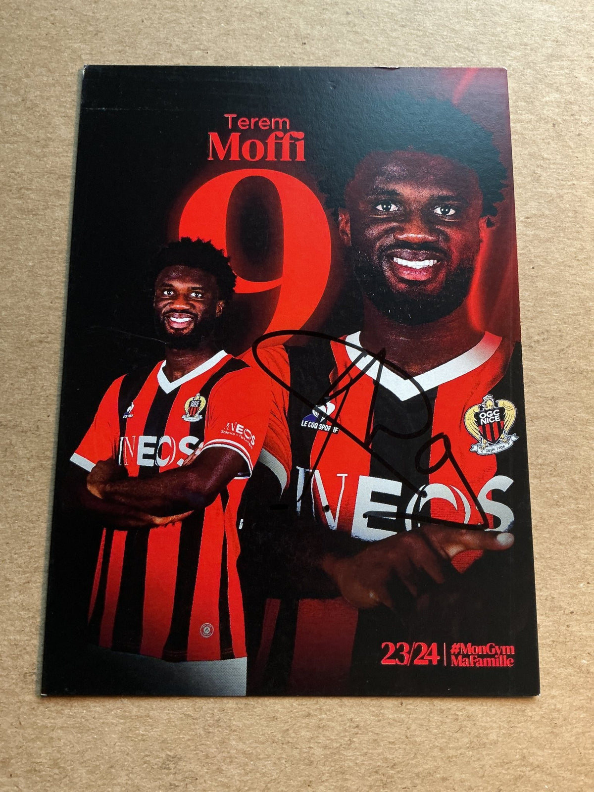 Terem Moffi, Nigeria 🇳🇬 OGC Nice 2023/24 hand signed - Autographs-World