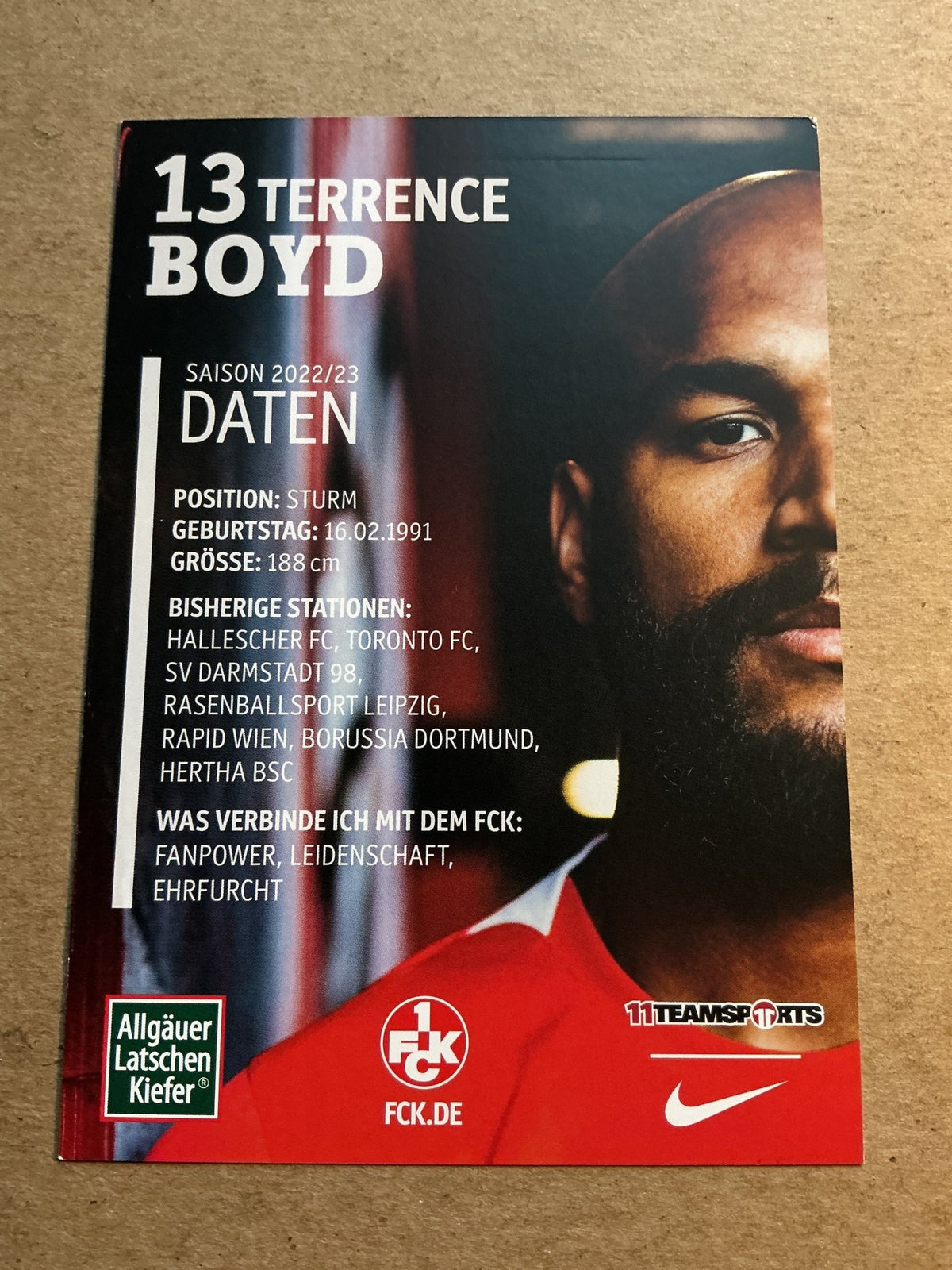 Terrence Boyd, USA 🇺🇸 1.FC Kaiserslautern 2022/23 hand signed - Autographs-World