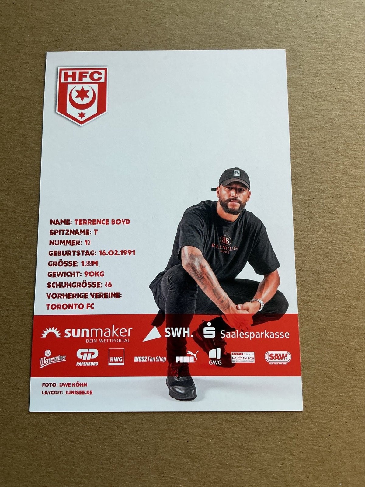 Terrence Boyd, USA 🇺🇸 Hallescher FC 2019/20 hand signed - Autographs-World