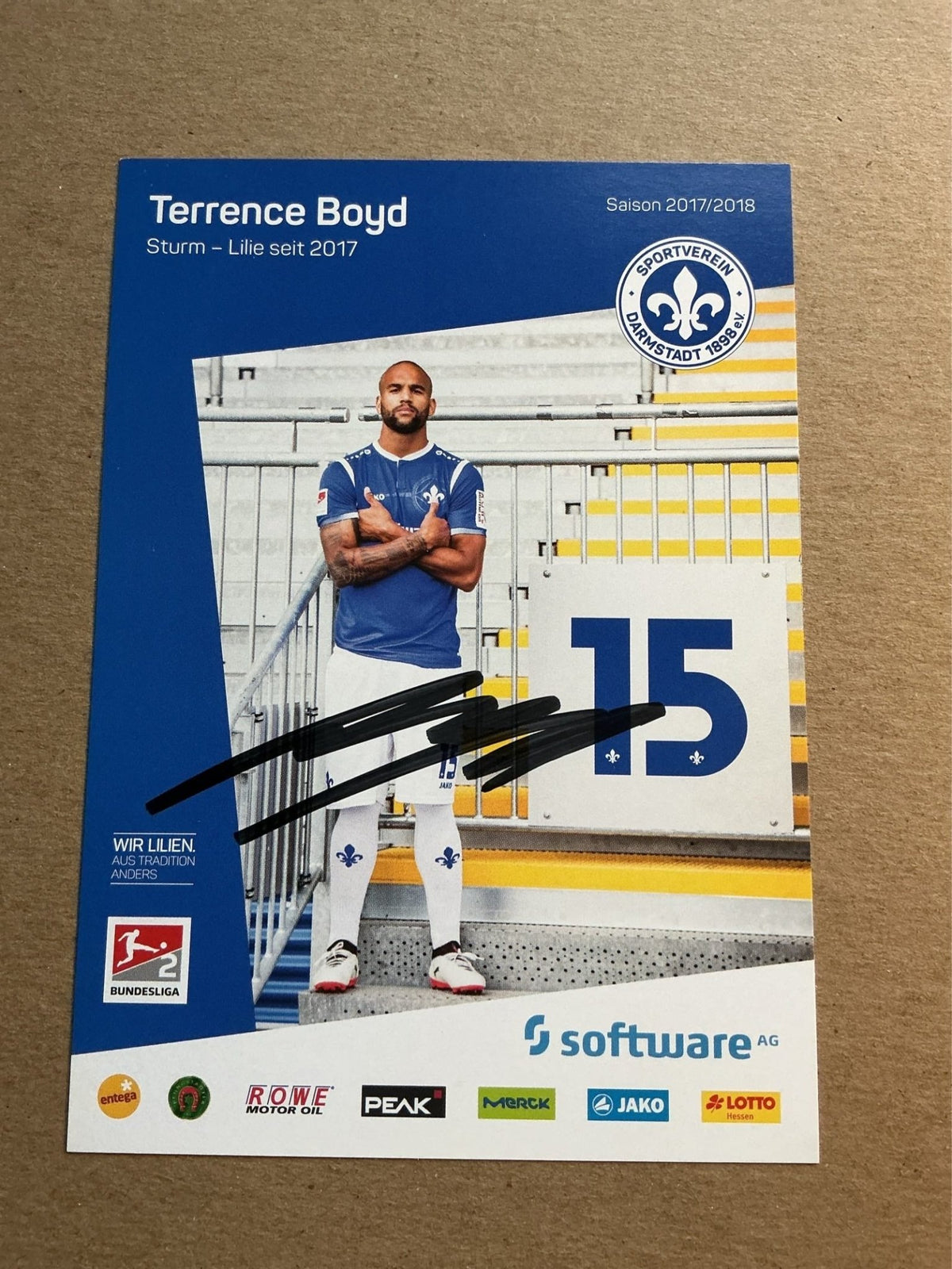 Terrence Boyd, USA 🇺🇸 SV Darmstadt 98 2017/18 hand signed - Autographs-World