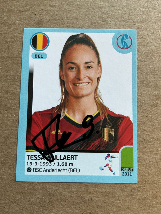 Tessa Wullaert, Belgium 🇧🇪 UEFA Women’s Euro Cup 2022 Panini hand signed - Autographs-World
