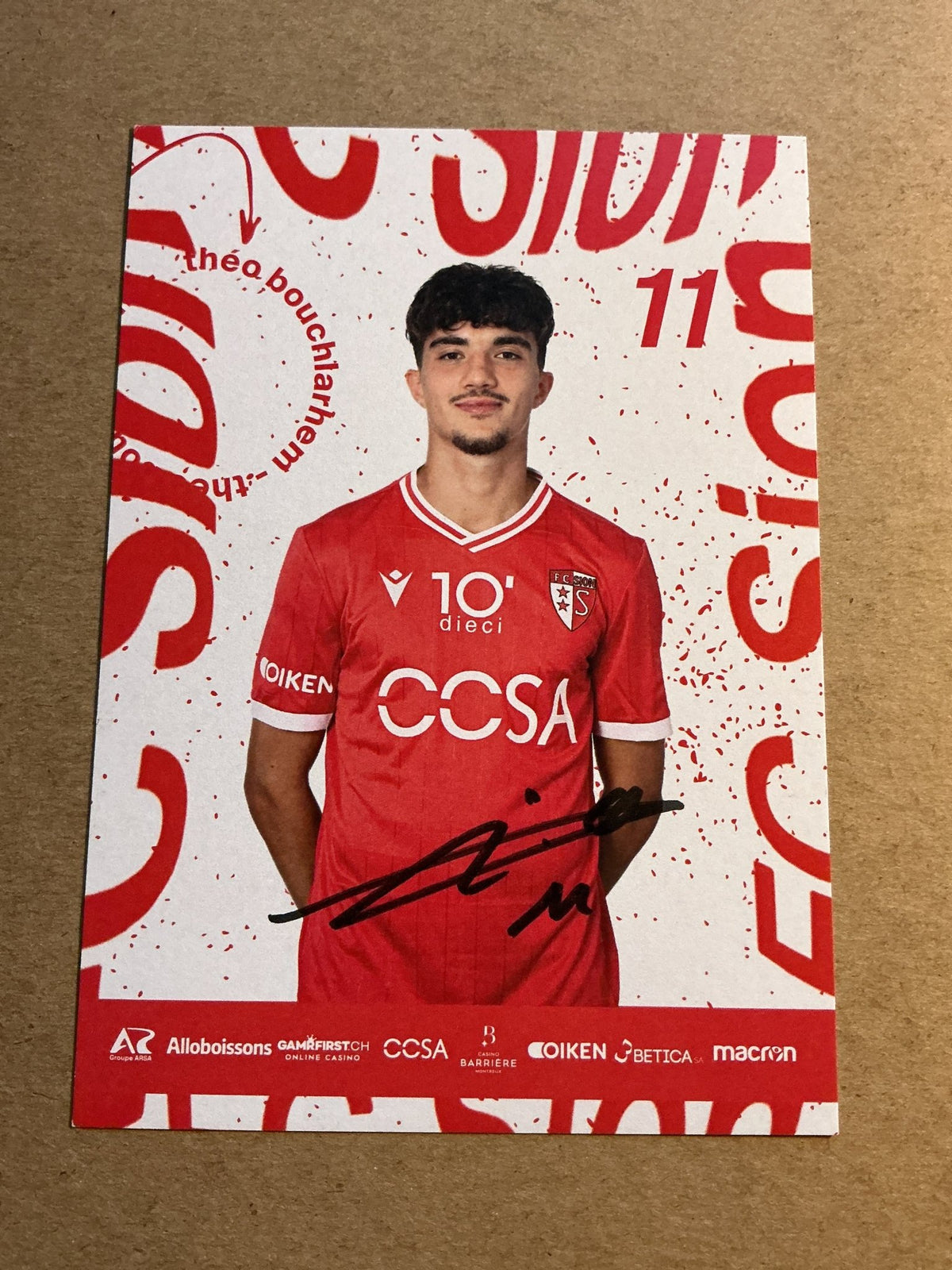Théo Bouchlarhem, France 🇫🇷 FC Sion 2023/24 hand signed - Autographs-World