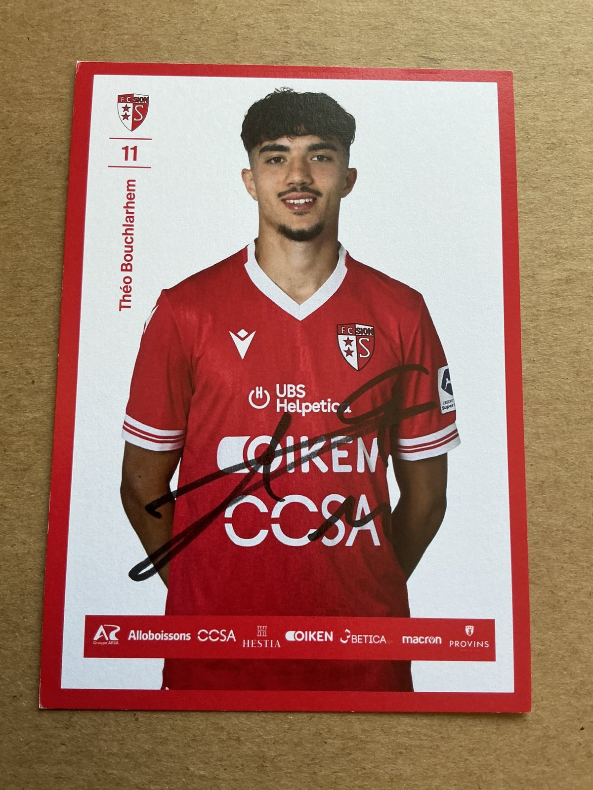 Theo Bouchlarhem, France 🇫🇷 FC Sion 2024/25 hand signed - Autographs-World