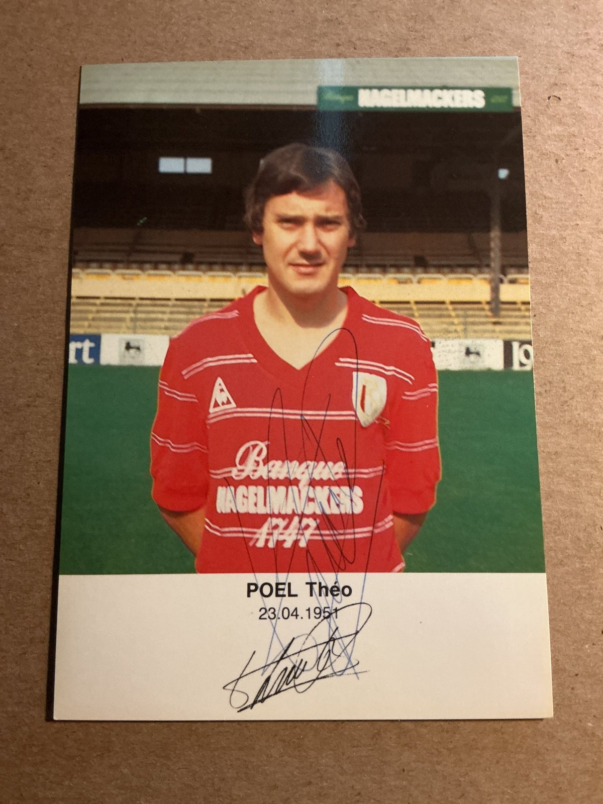 Theo Poel, Belgium 🇧🇪 Standard Liege 1983/84 hand signed - Autographs-World