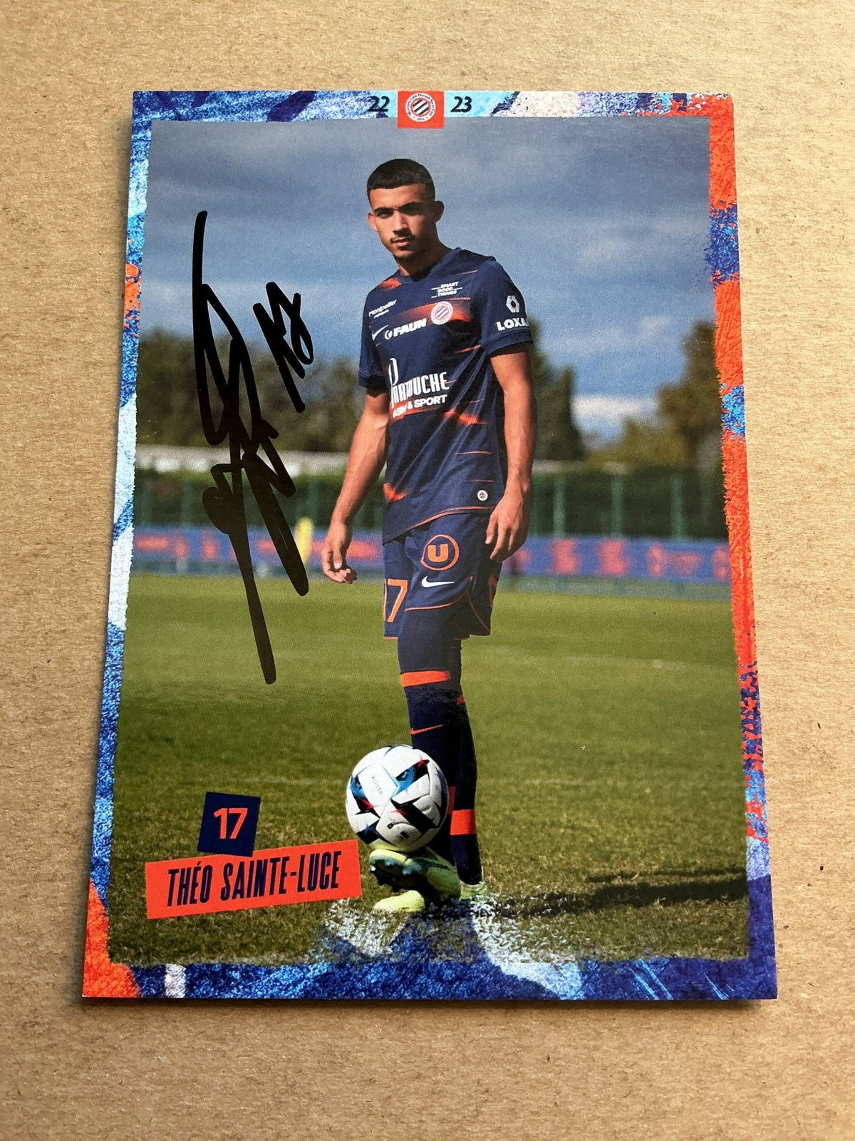 Théo Sainte-Luce, France 🇫🇷 Montpellier HSC 2022/23 hand signed - Autographs-World