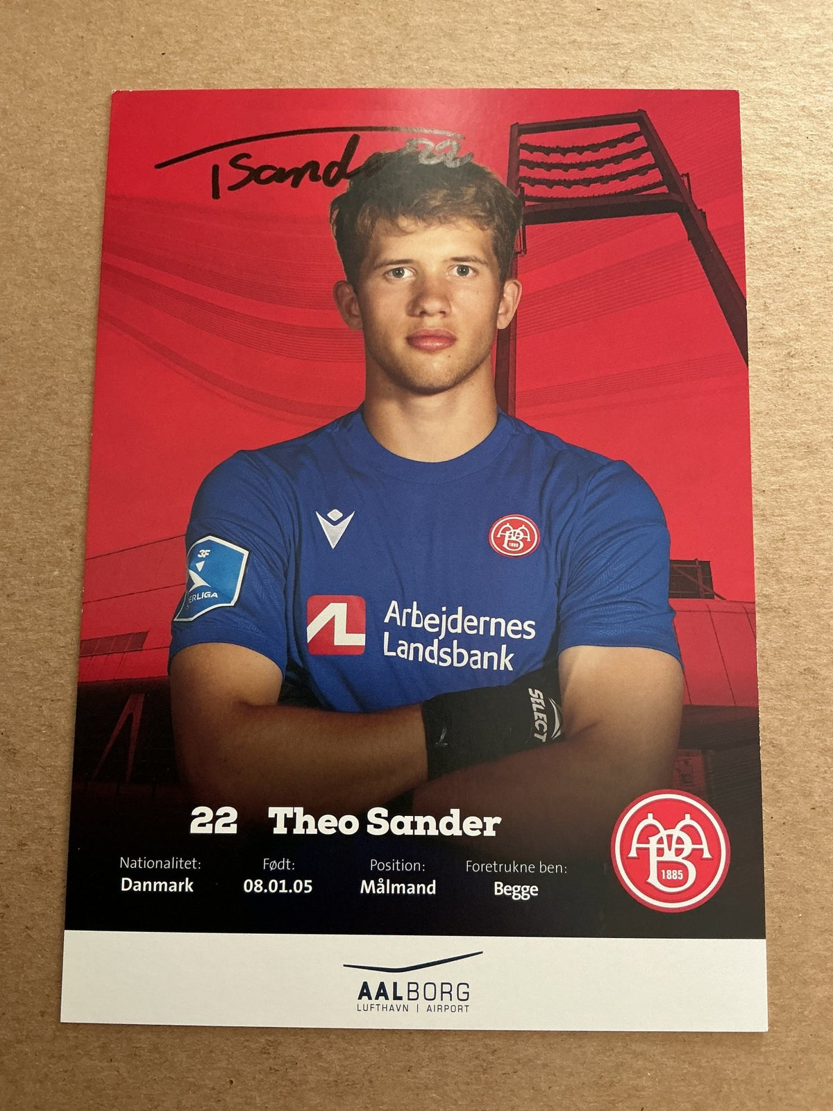 Theo Sander, Denmark 🇩🇰 Aalborg BK 2022/23 hand signed - Autographs-World
