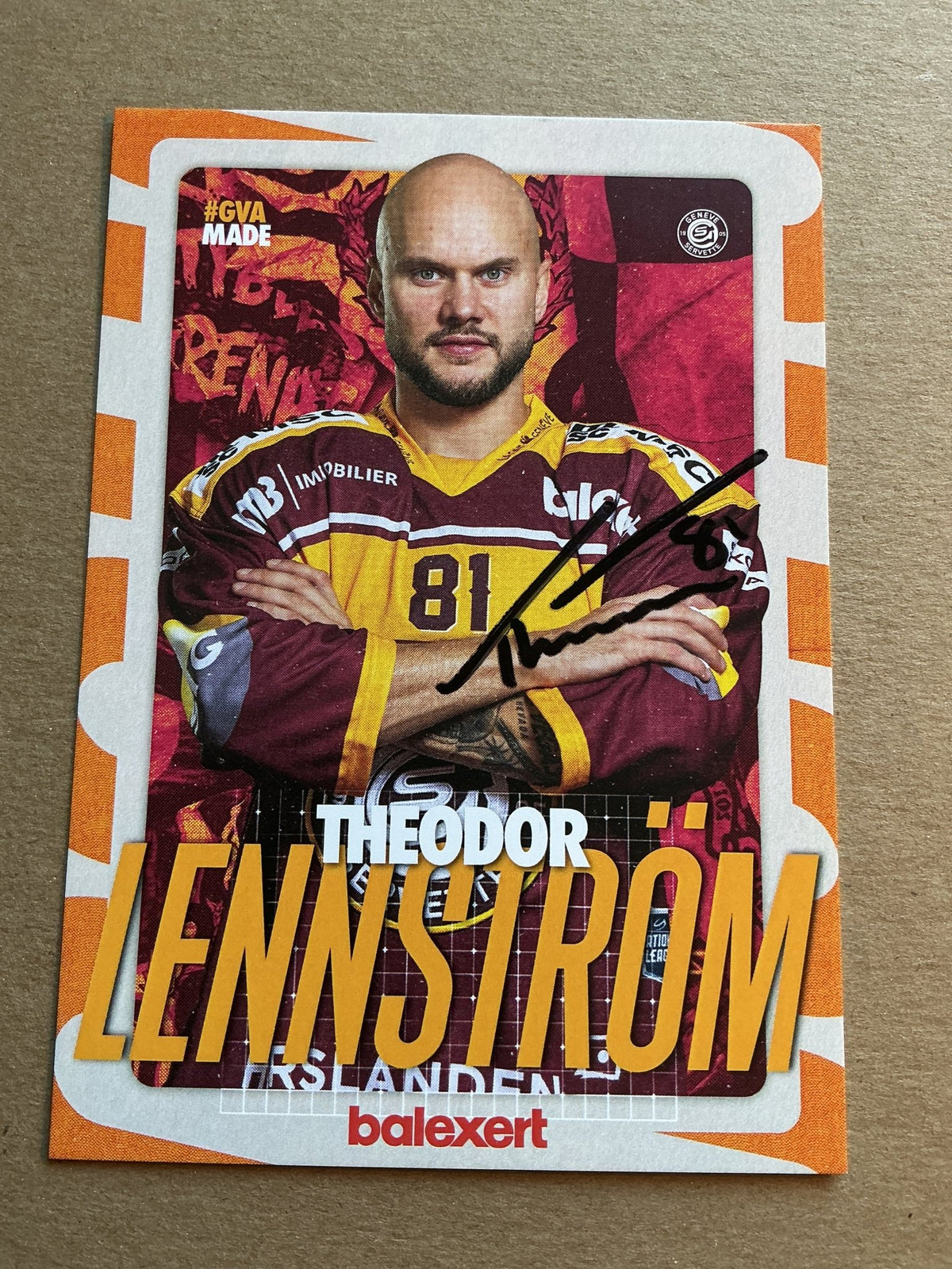 Theodor Lennström, Sweden 🇸🇪 Geneve-Servette HC 2024/25 hand signed - Autographs-World
