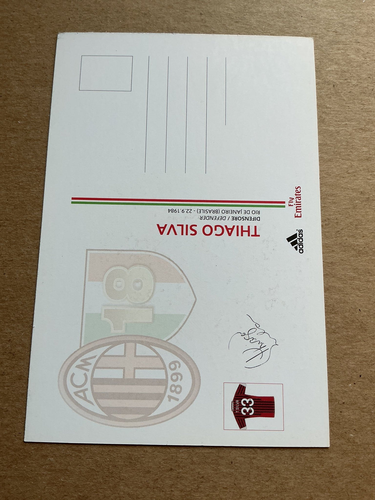 Thiago Silva, Brazil 🇧🇷 AC Milan 2011/12 hand signed - Autographs-World