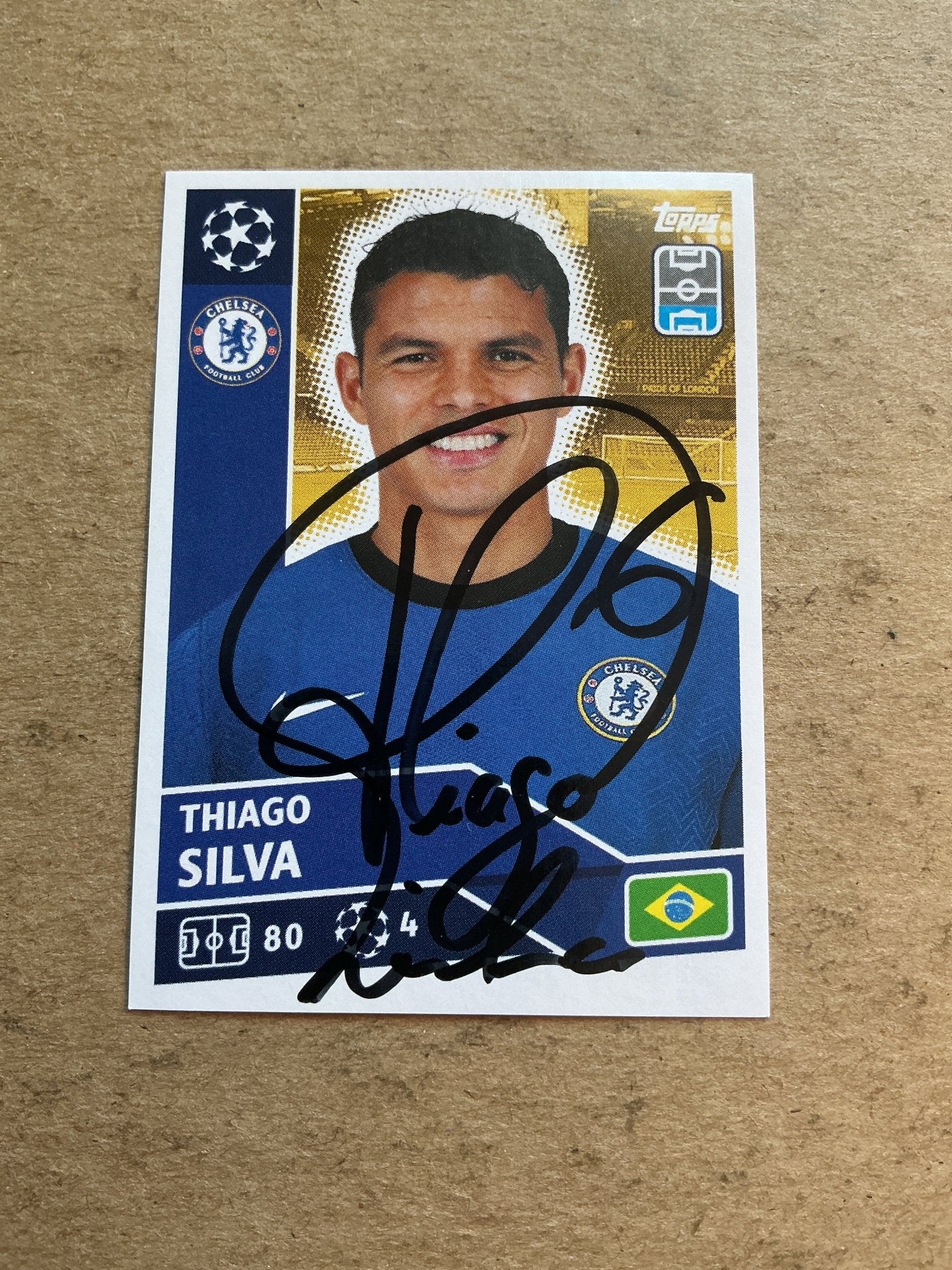 Thiago Silva, Brazil 🇧🇷 Chelsea FC 2020/21 Topps hand signed - Autographs-World