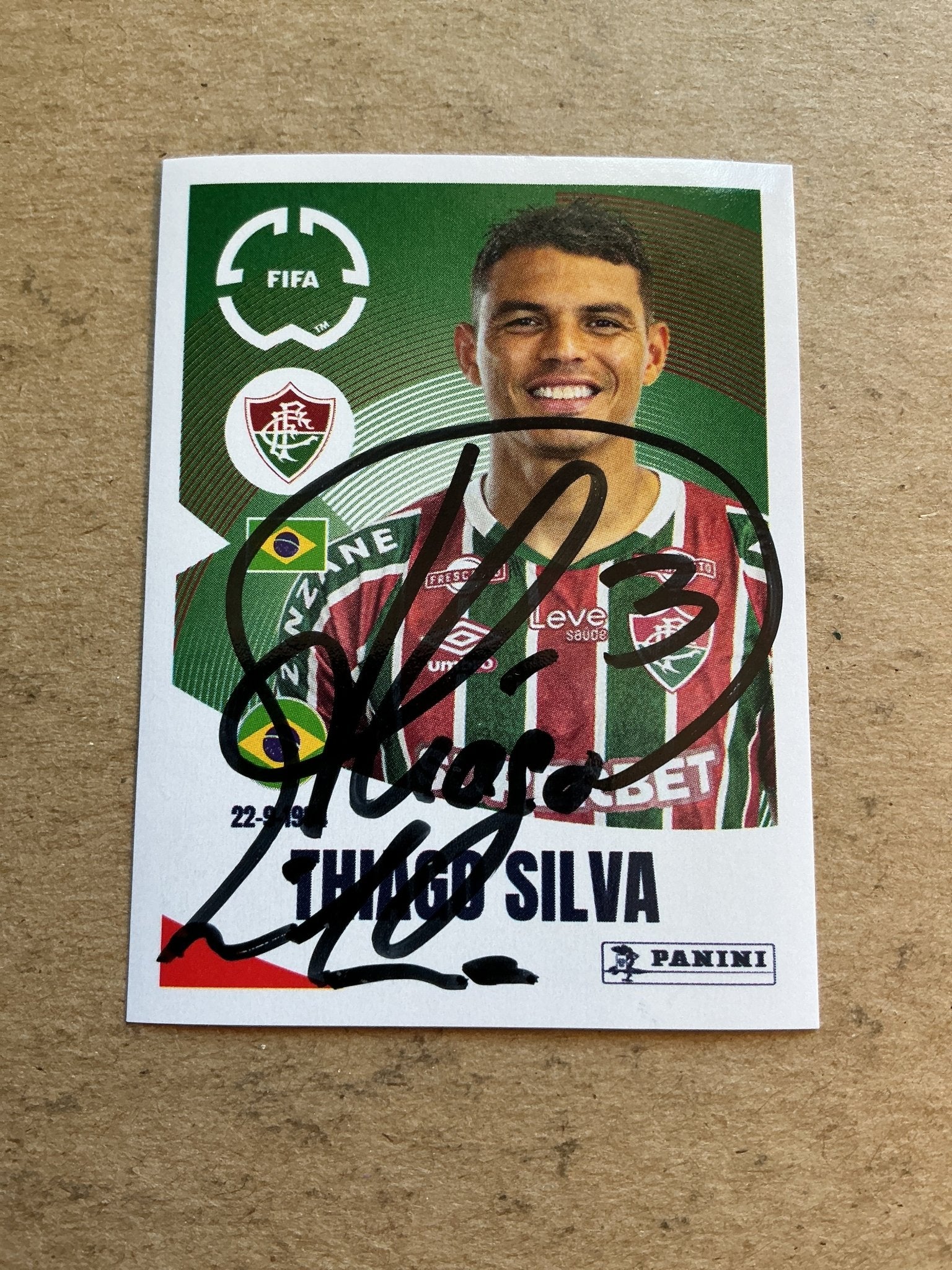 Thiago Silva, Brazil 🇧🇷 Fluminense FC Club World Cup 2025 Panini hand signed - Autographs-World