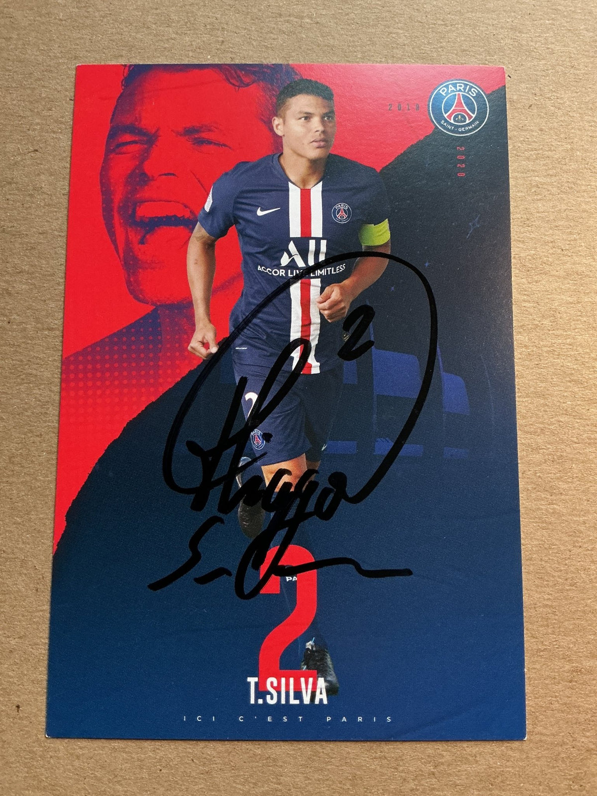 Thiago Silva, Brazil 🇧🇷 Paris Saint-Germain 2019/20 hand signed - Autographs-World