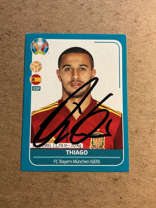 Thiago, Spain 🇪🇸 UEFA Euro 2020 Panini hand signed - Autographs-World