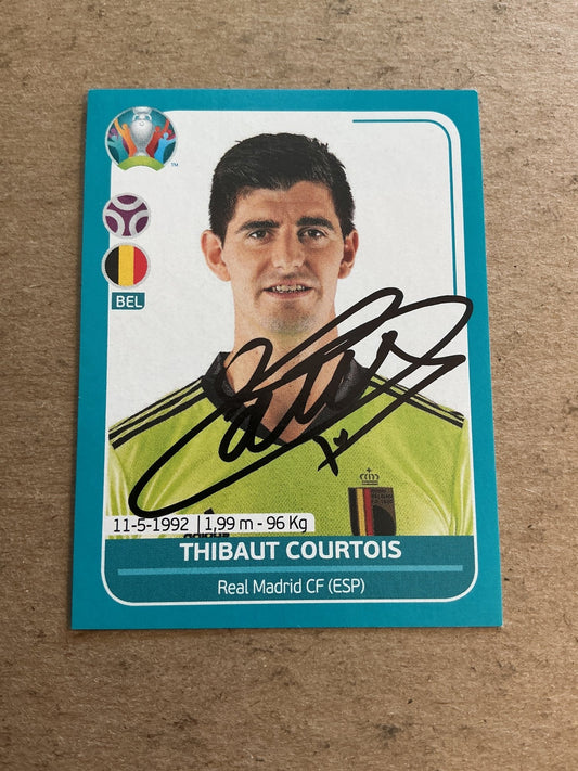 Thibault Courtois, Belgium 🇧🇪 UEFA Euro 2020 Panini hand signed - Autographs-World