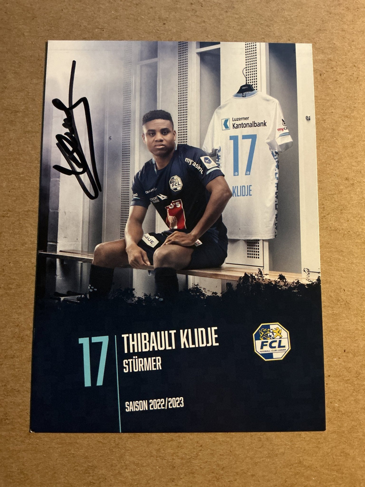 Thibault Klidje, Togo 🇹🇬 FC Luzern 2022/23 hand signed - Autographs-World
