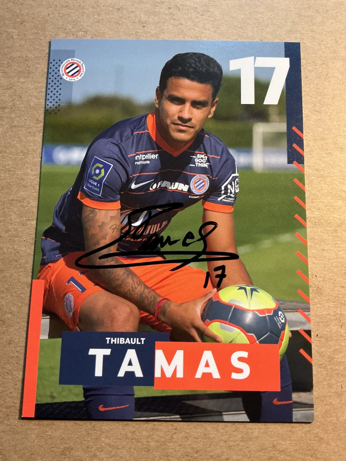 Thibault Tamas, France 🇫🇷 Montpellier HSC 2021/22 hand signed - Autographs-World
