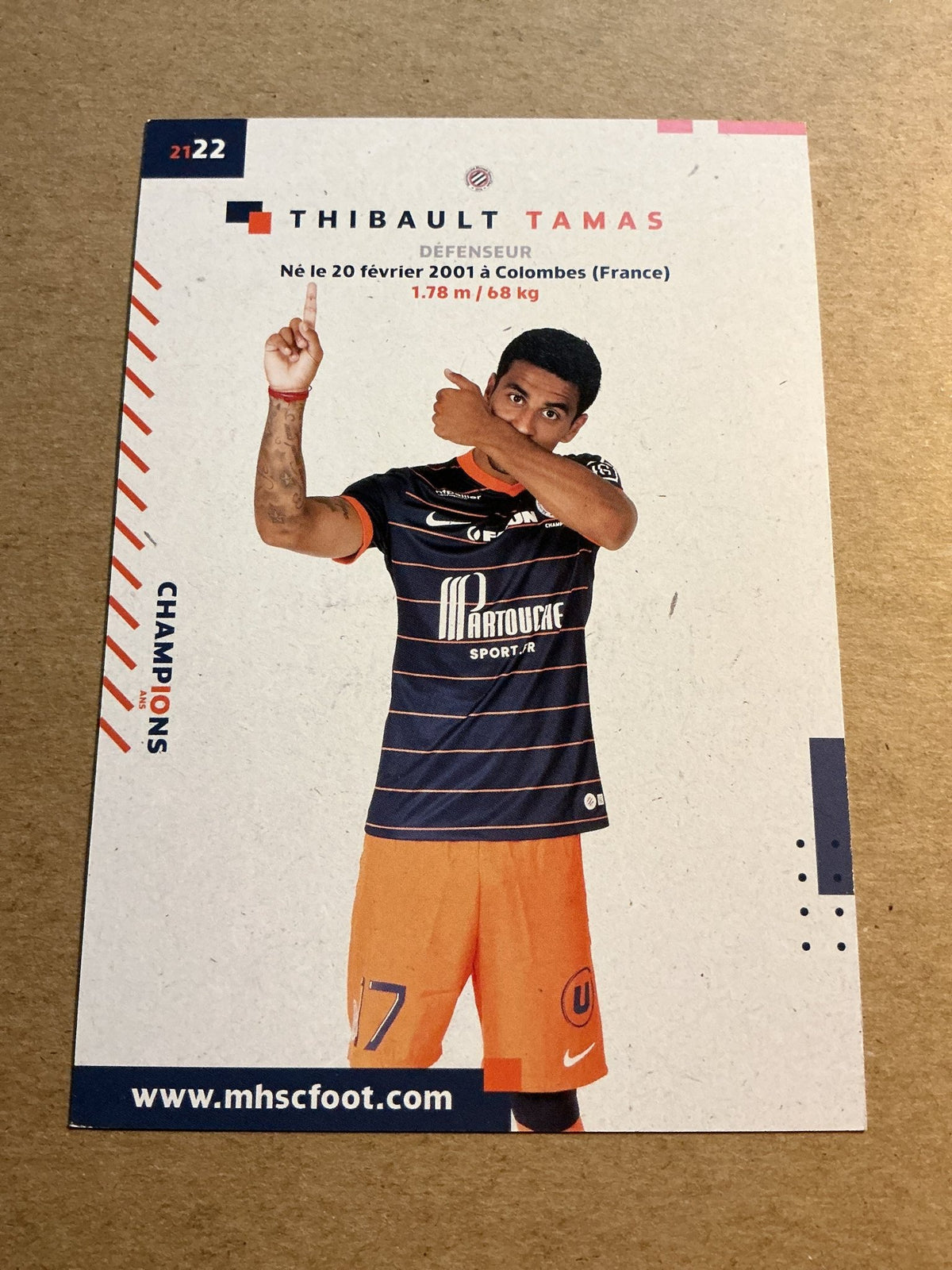 Thibault Tamas, France 🇫🇷 Montpellier HSC 2021/22 hand signed - Autographs-World