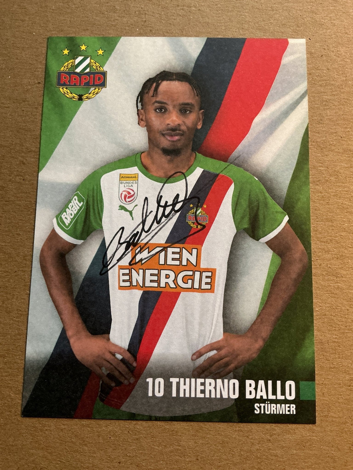 Thierno Ballno, Austria 🇦🇹 Rapid Wien 2021/22 hand signed - Autographs-World