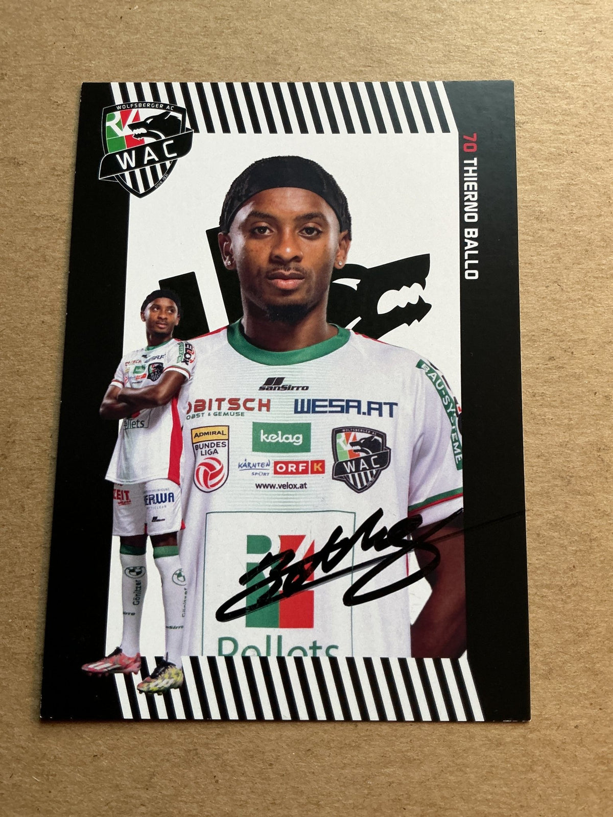 Thierno Ballo, Austria 🇦🇹 Wolfsberger AC 2023/24 hand signed - Autographs-World