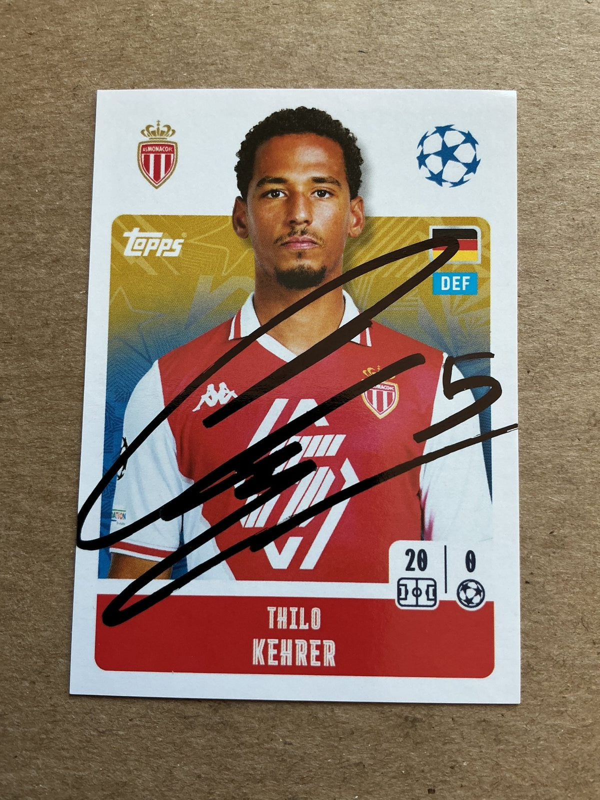 Thilo Kehrer, Germany 🇩🇪 AS Monaco 2024/25 Topps hand signed - Autographs-World