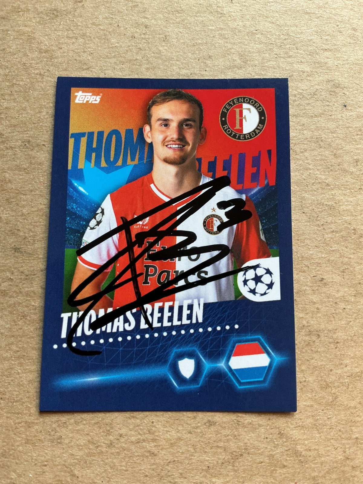 Thomas Beelen, Netherlands 🇳🇱 Feyenoord Rotterdam 2023/24 Topps hand signed - Autographs-World