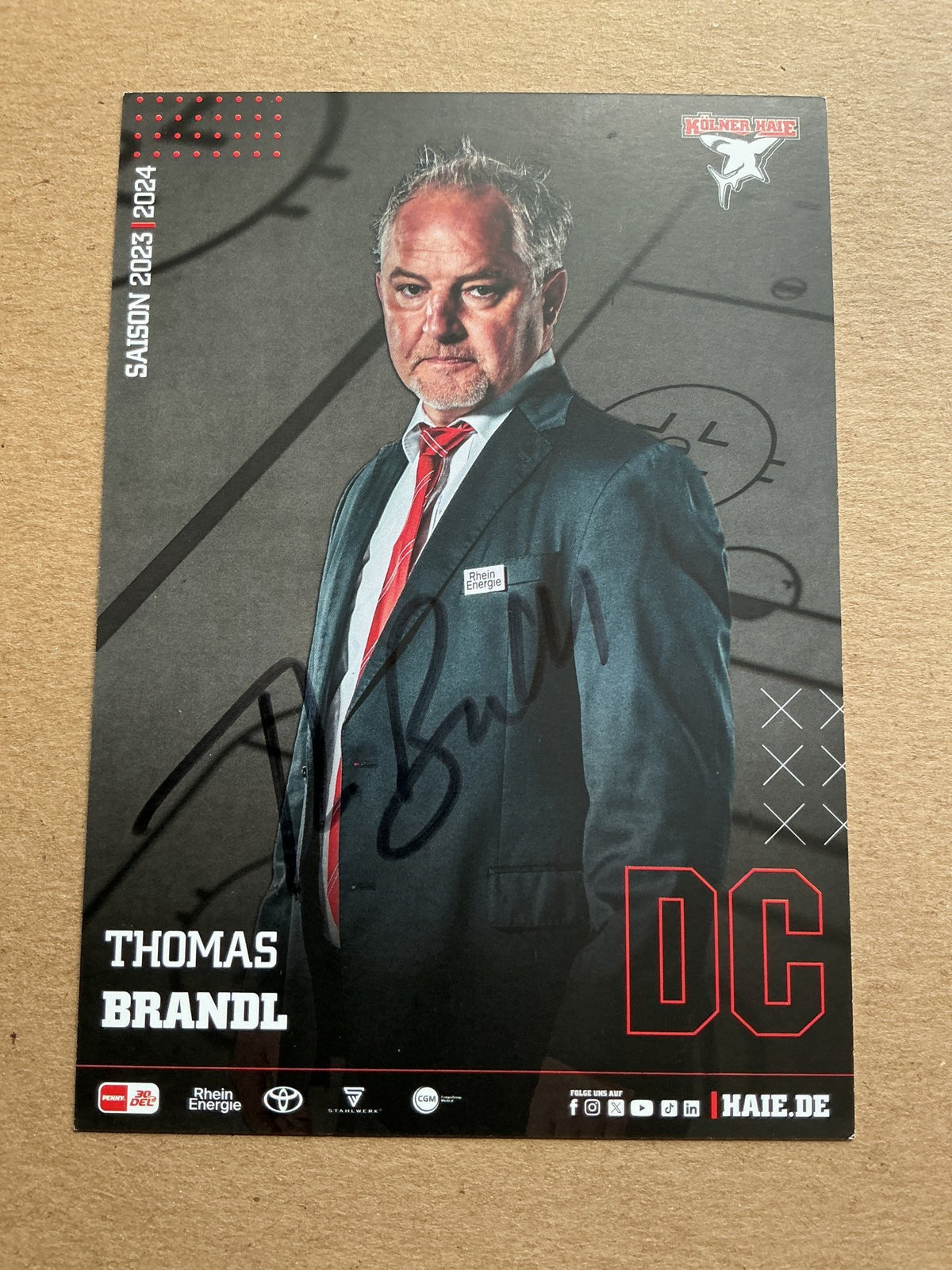 Thomas Brandl, Germany 🇩🇪 Kölner Haie 2023/24 hand signed - Autographs-World