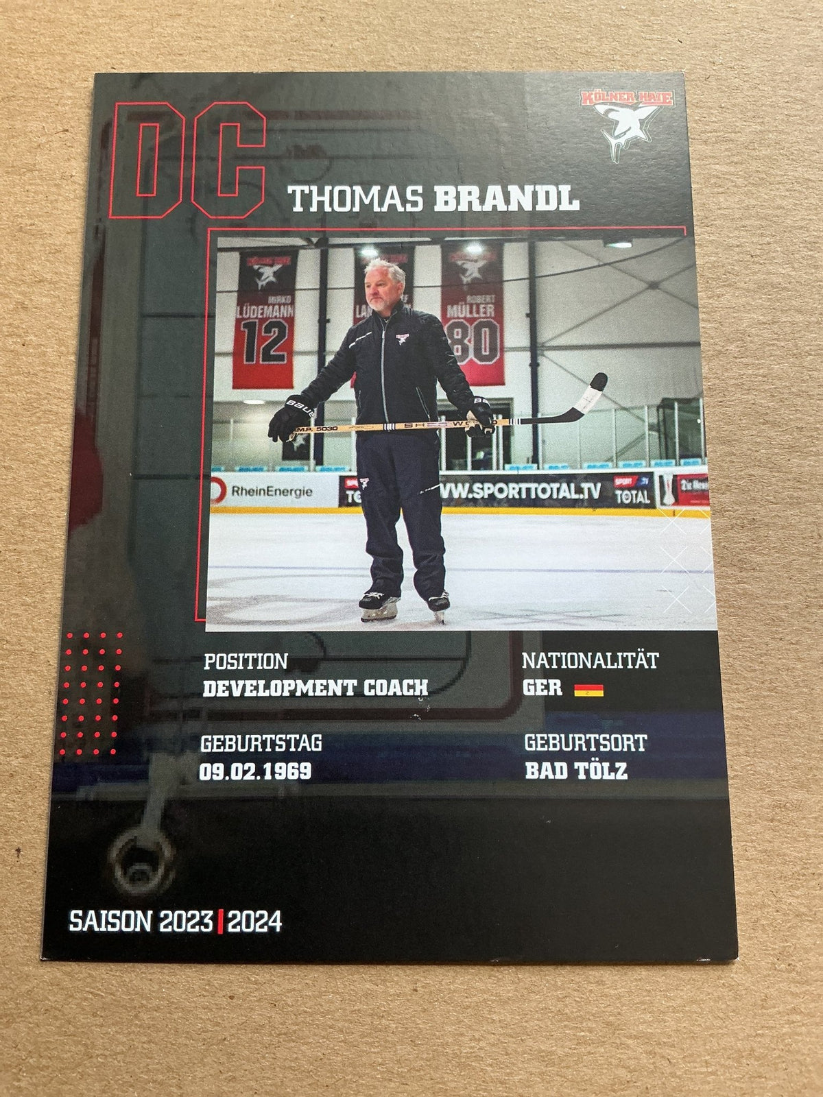 Thomas Brandl, Germany 🇩🇪 Kölner Haie 2023/24 hand signed - Autographs-World