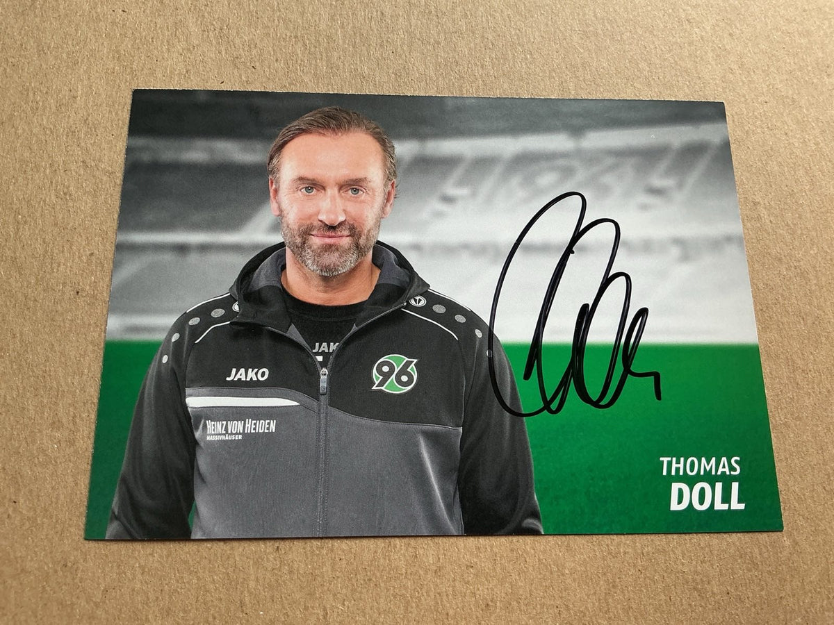 Thomas Doll, Germany 🇩🇪 Hannover 96 2018/19 hand signed - Autographs-World