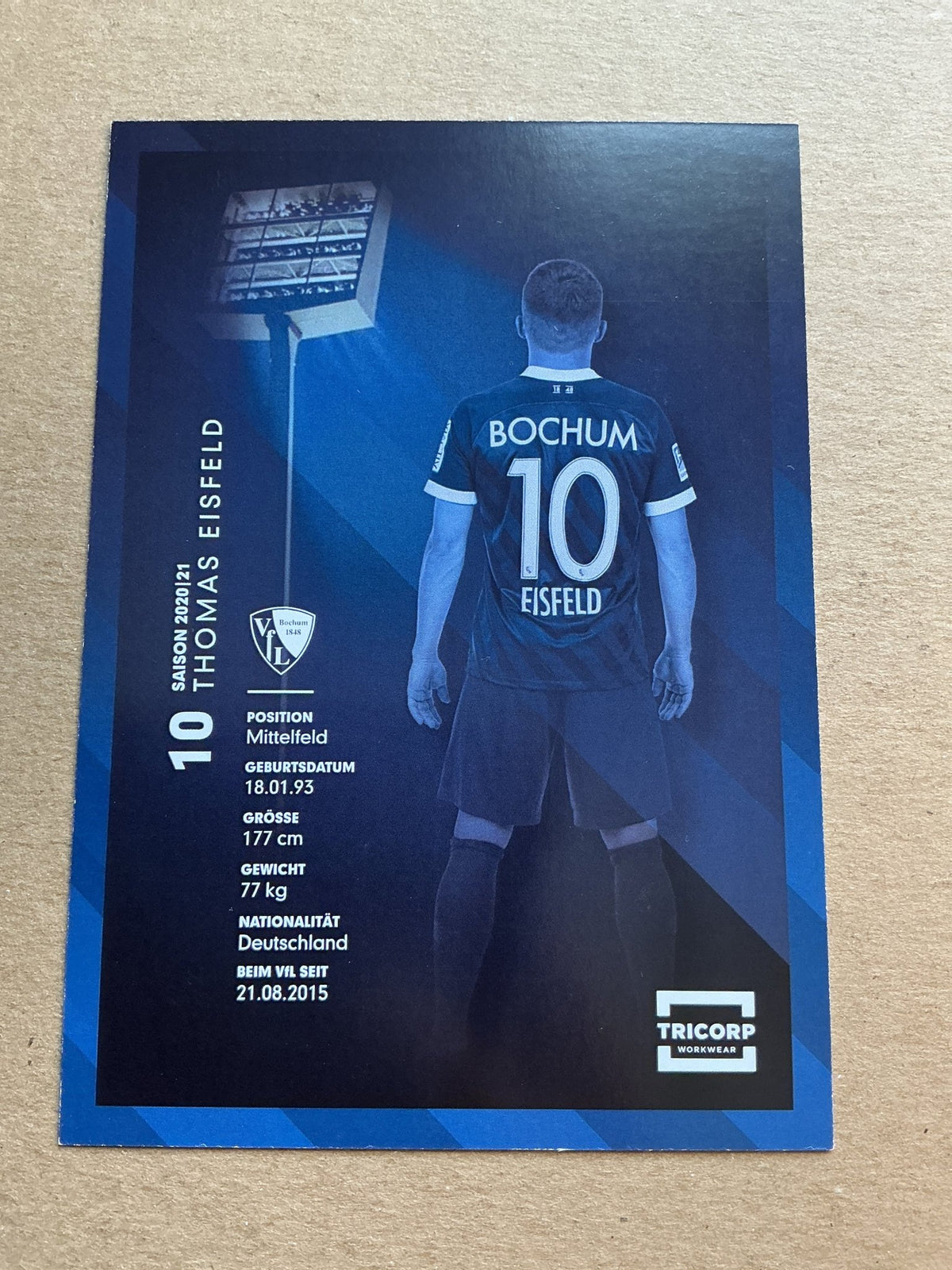 Thomas Eisfeld, Germany 🇩🇪 VfL Bochum 2020/21 hand signed - Autographs-World