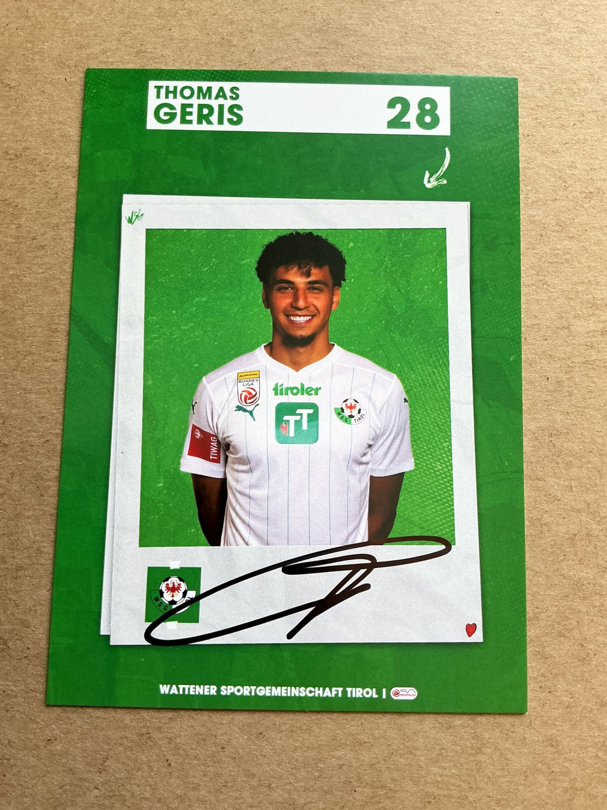 Thomas Geris, Austria 🇦🇹 WSG Tirol 2023/24 hand signed - Autographs-World