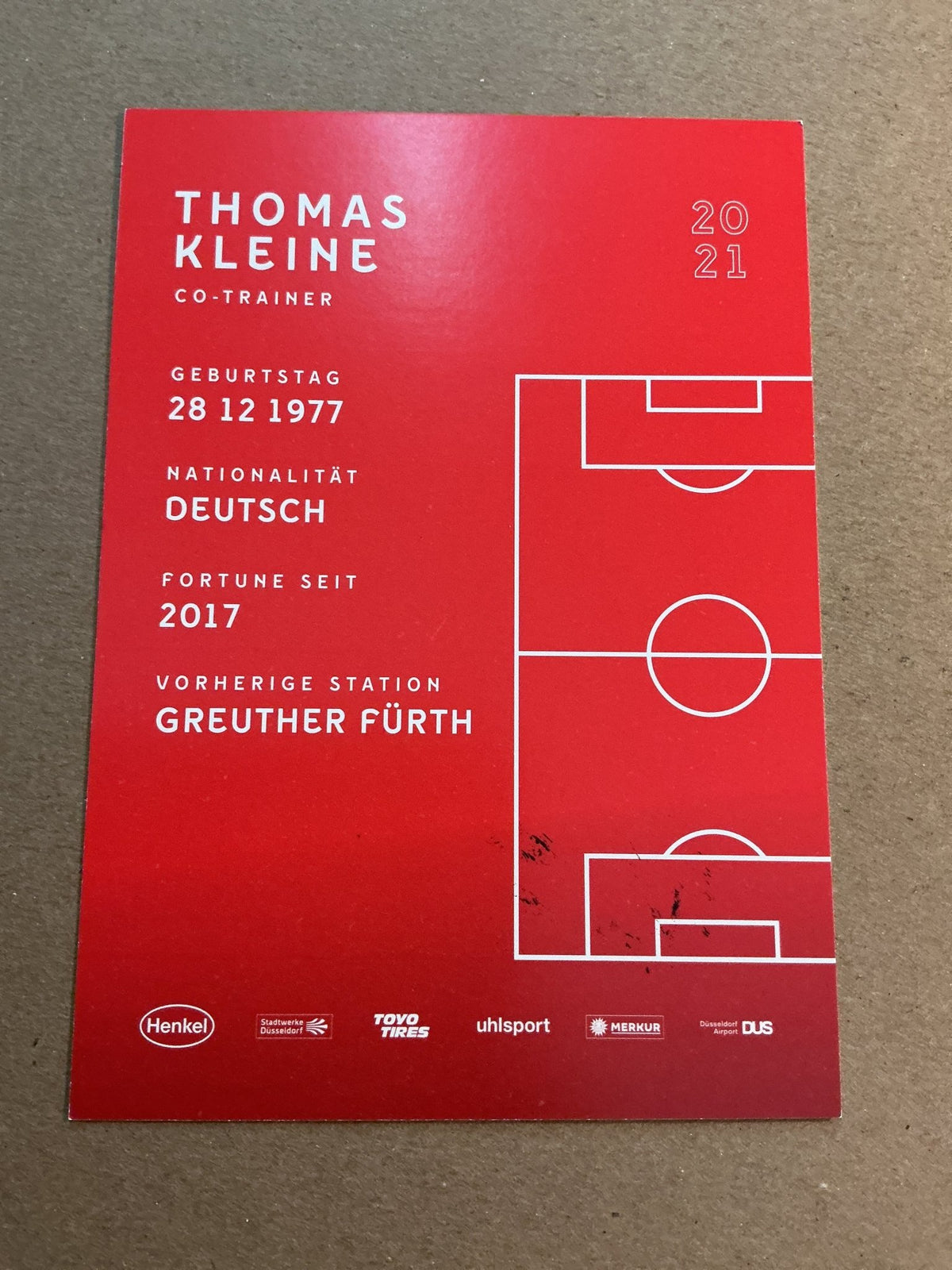 Thomas Kleine, Germany 🇩🇪 Fortuna Düsseldorf 2020/21 hand signed - Autographs-World