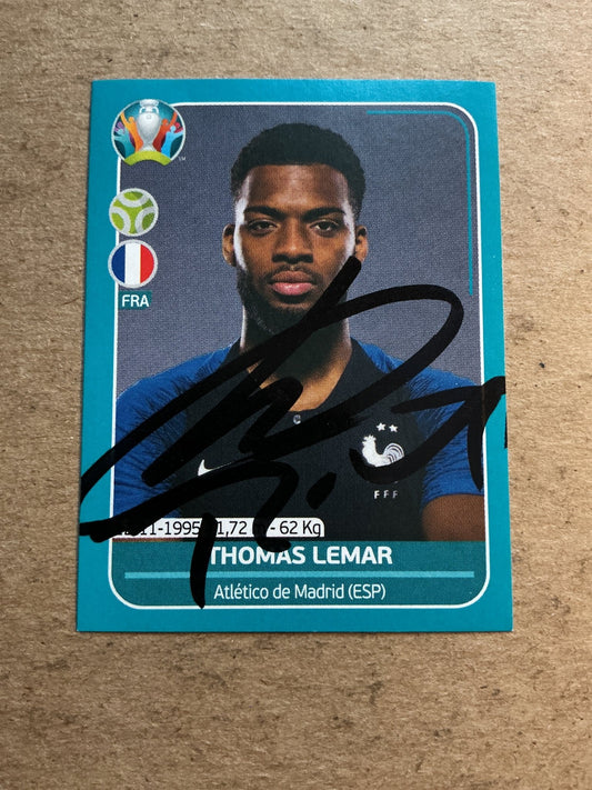 Thomas Lemar, France 🇫🇷 UEFA Euro 2020 Panini hand signed - Autographs-World