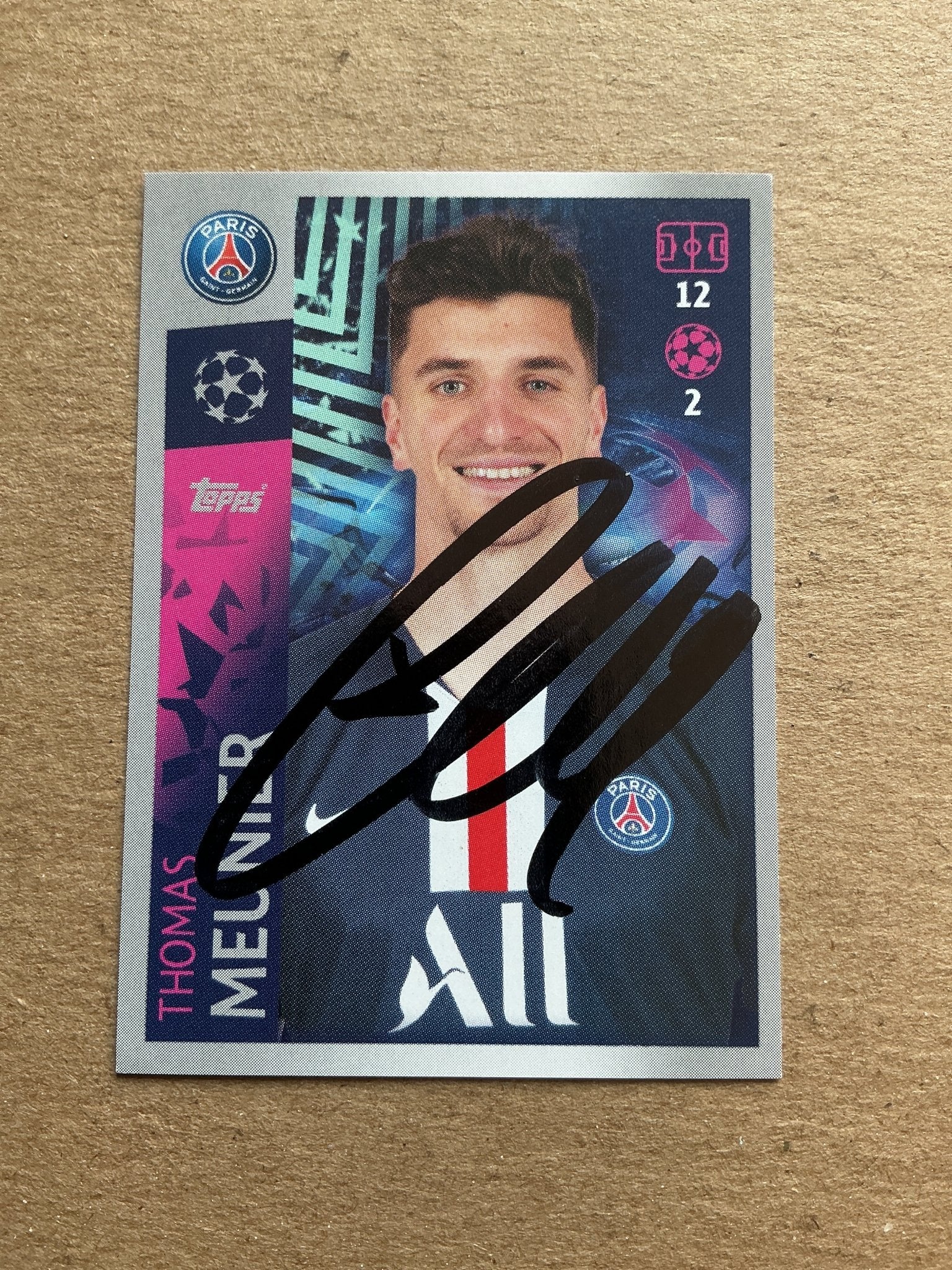 Thomas Meunier, Belgium 🇧🇪 Paris Saint-Germain 2019/20 Topps hand signed - Autographs-World