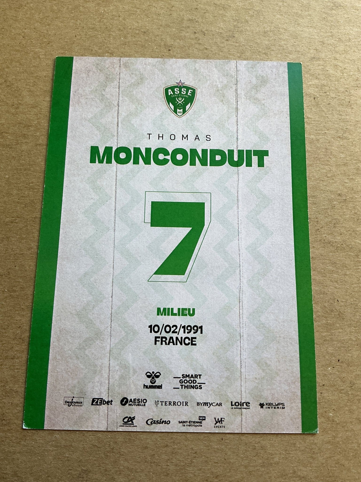 Thomas Monconduit, France 🇫🇷 AS Saint-Etienne 2023/24 hand signed - Autographs-World