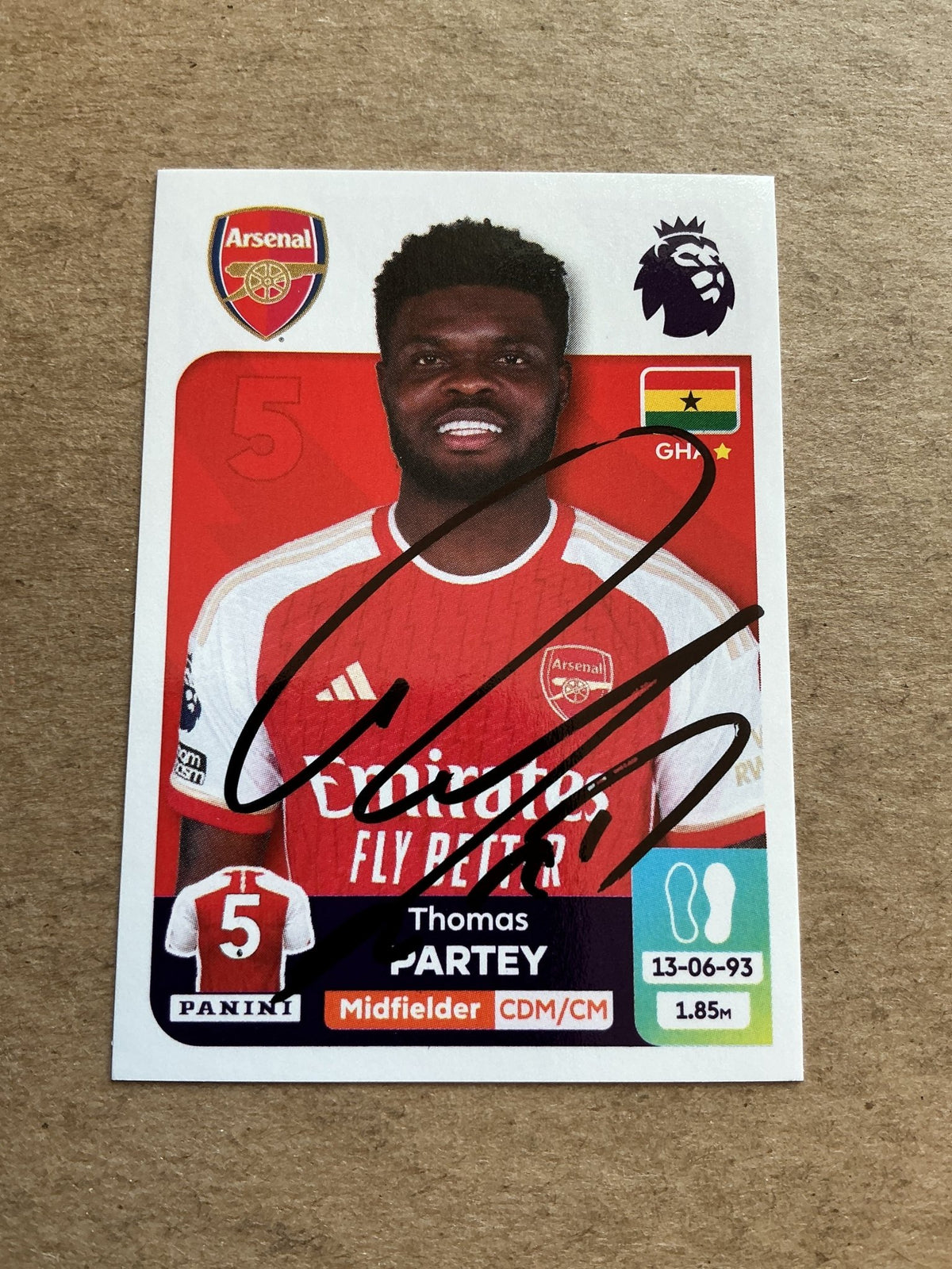 Thomas Partey, Ghana 🇬🇭 Arsenal FC 2024 Panini hand signed - Autographs-World