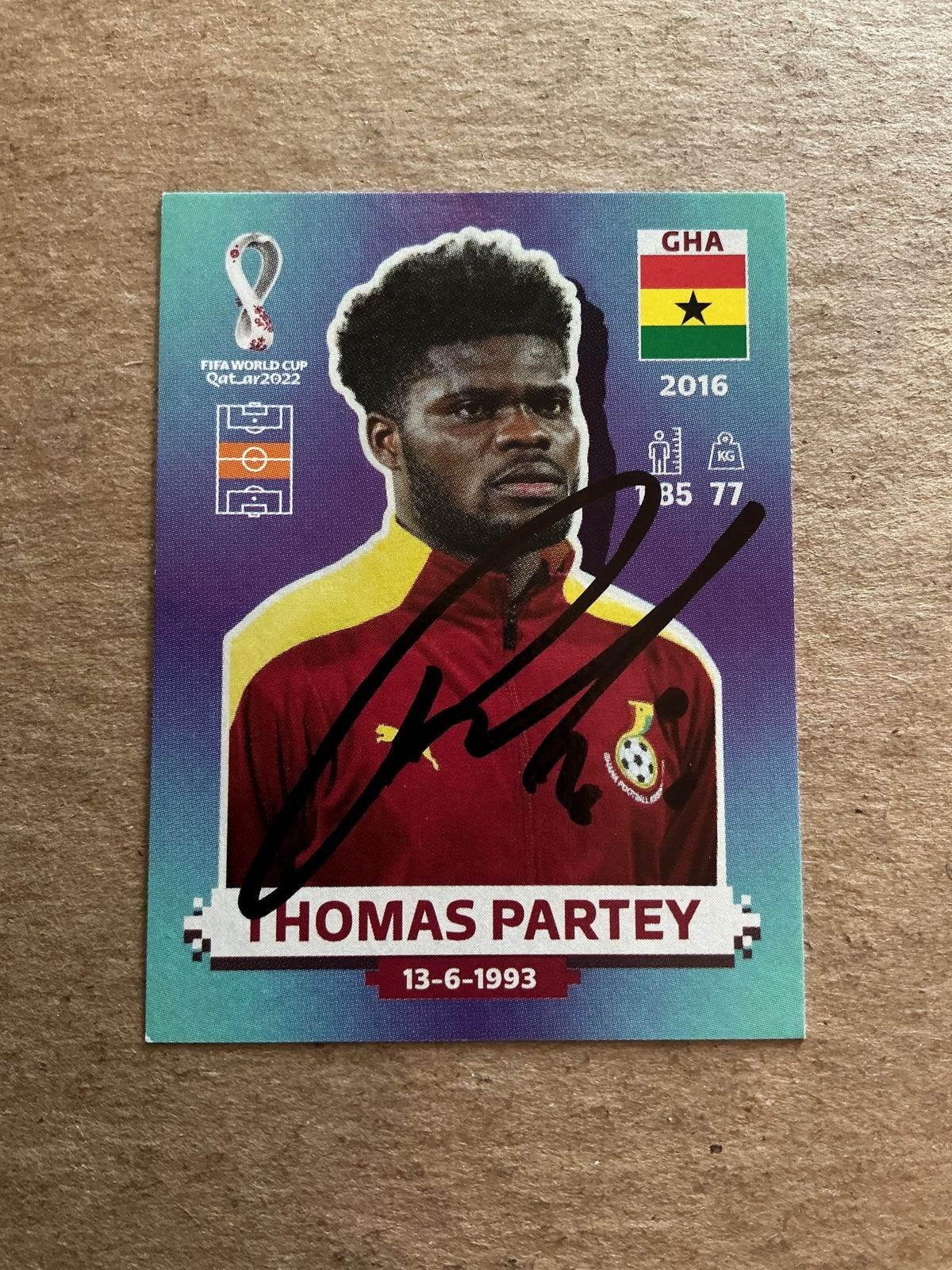 Thomas Partey, Ghana 🇬🇭 FIFA World Cup 2022 Panini hand signed - Autographs-World