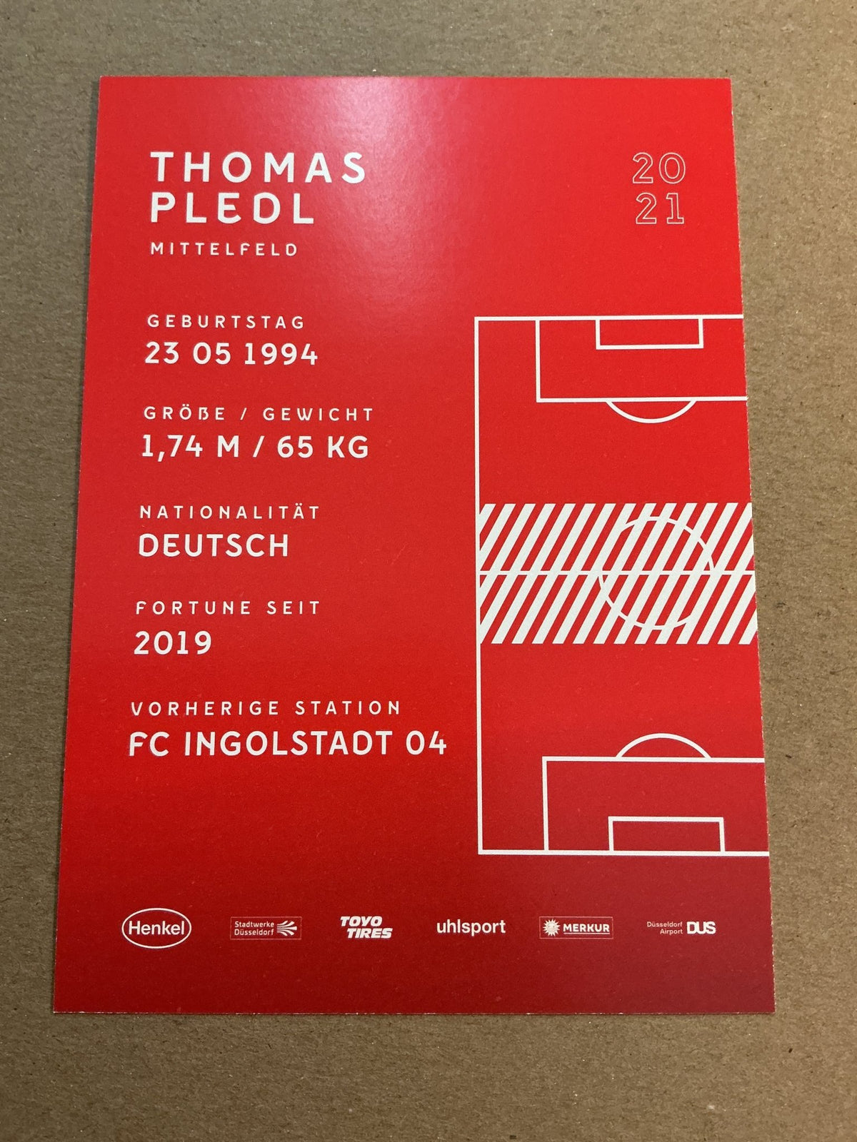 Thomas Pledl, Germany 🇩🇪 Fortuna Düsseldorf 2020/21 hand signed - Autographs-World