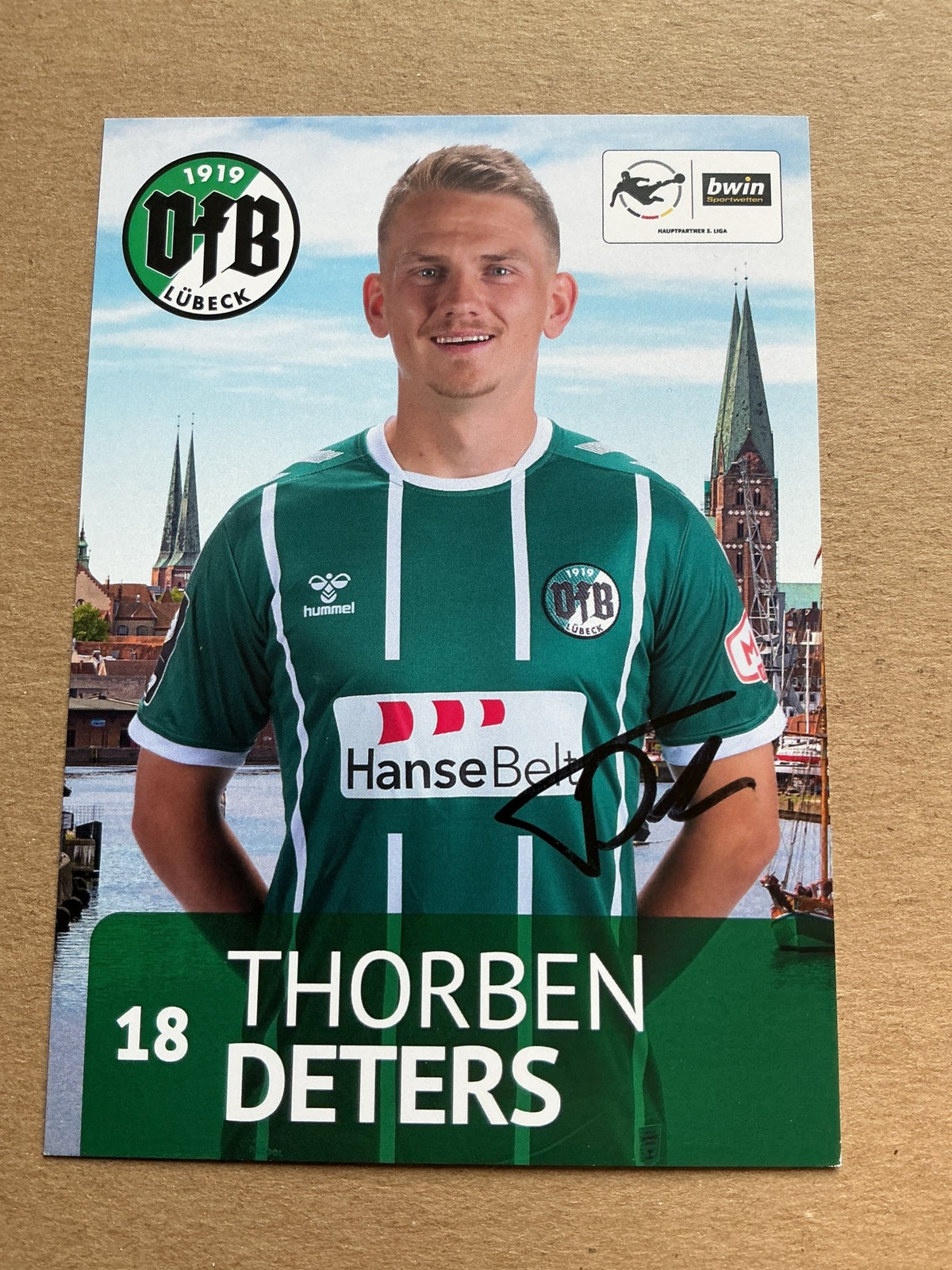 Thorben Deters, Germany 🇩🇪 VfB Lübeck 2020/21 hand signed - Autographs-World