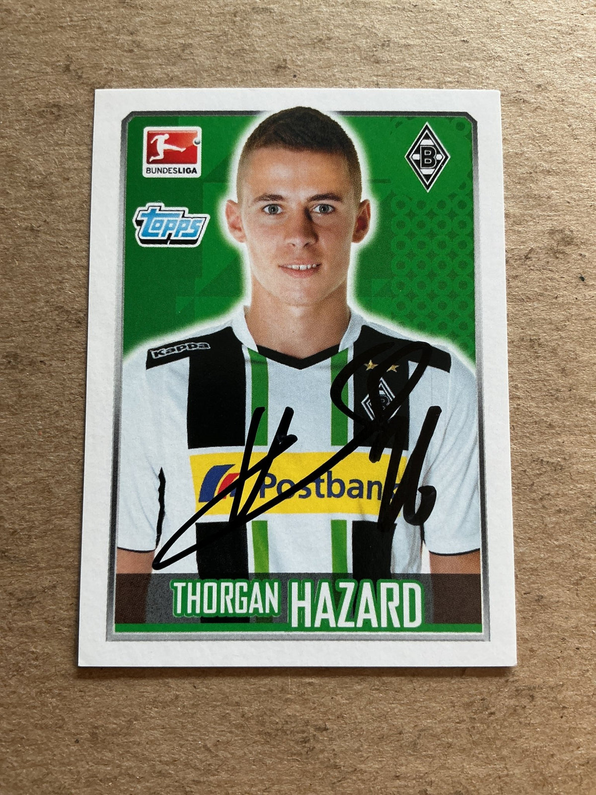 Thorgan Hazard, Belgium 🇧🇪 Borussia Mönchengladbach 2014/15 Topps hand signed - Autographs-World