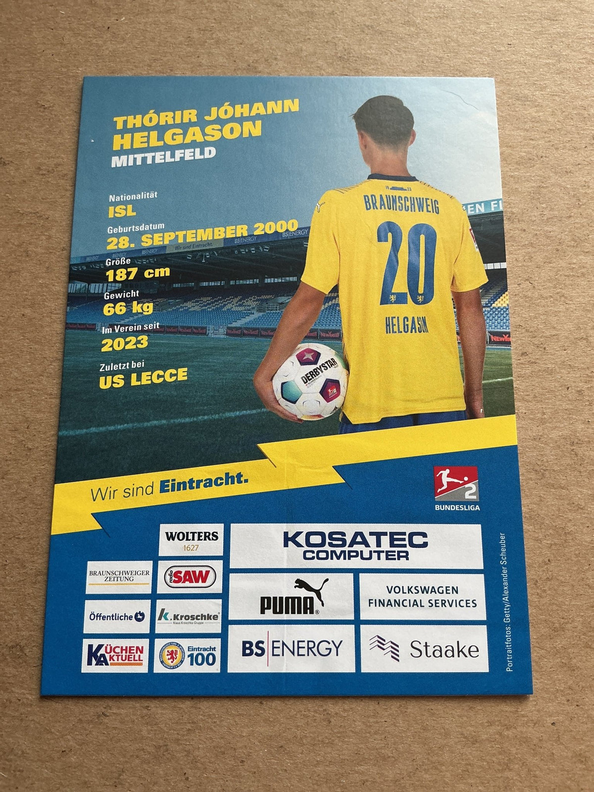 Thórir Jóhann Helgason, Iceland 🇮🇸 Eintracht Braunschweig 2023/24 hand signed - Autographs-World