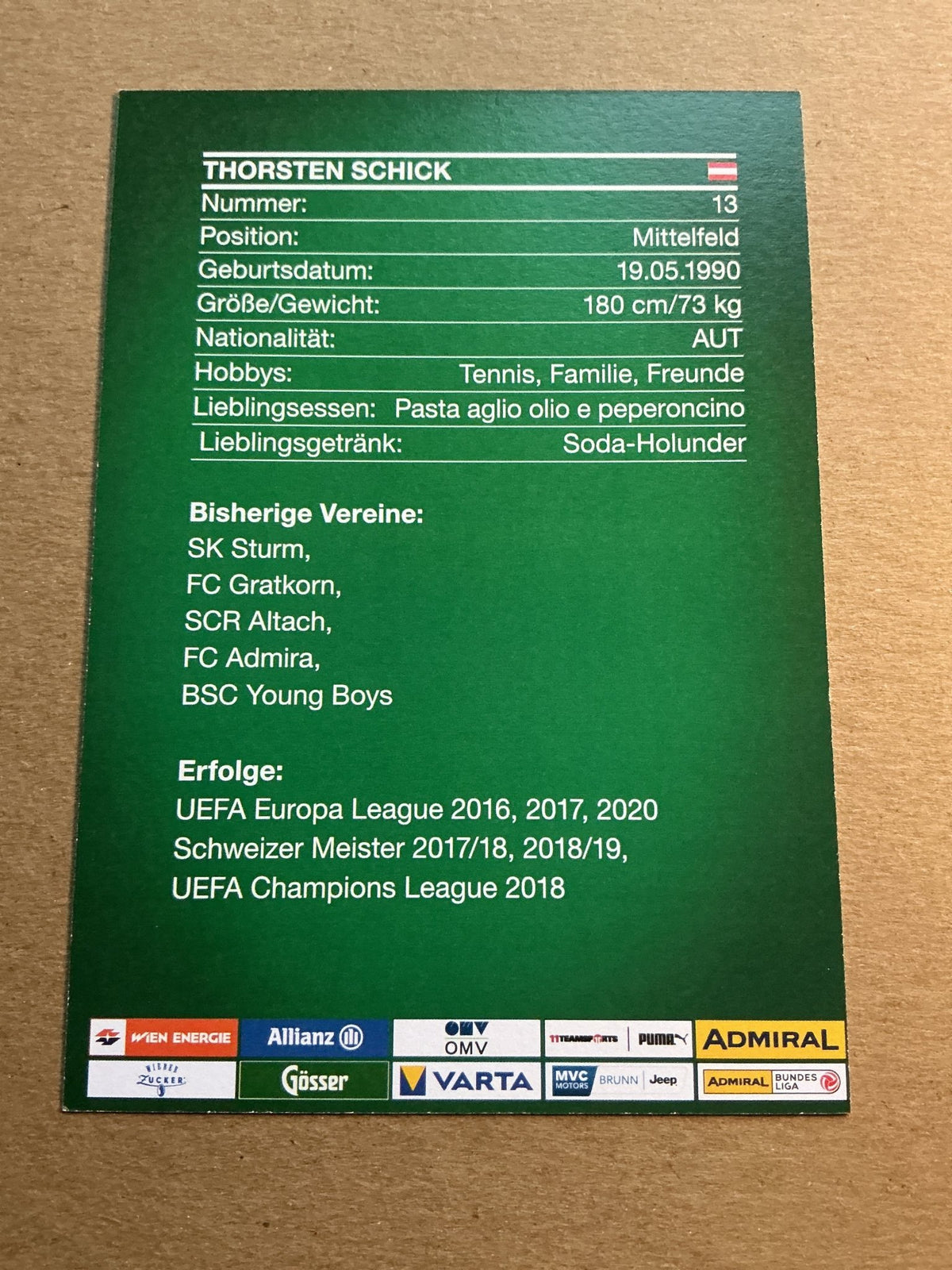 Thorsten Schick, Austria 🇦🇹 Rapid Wien 2021/22 hand signed - Autographs-World