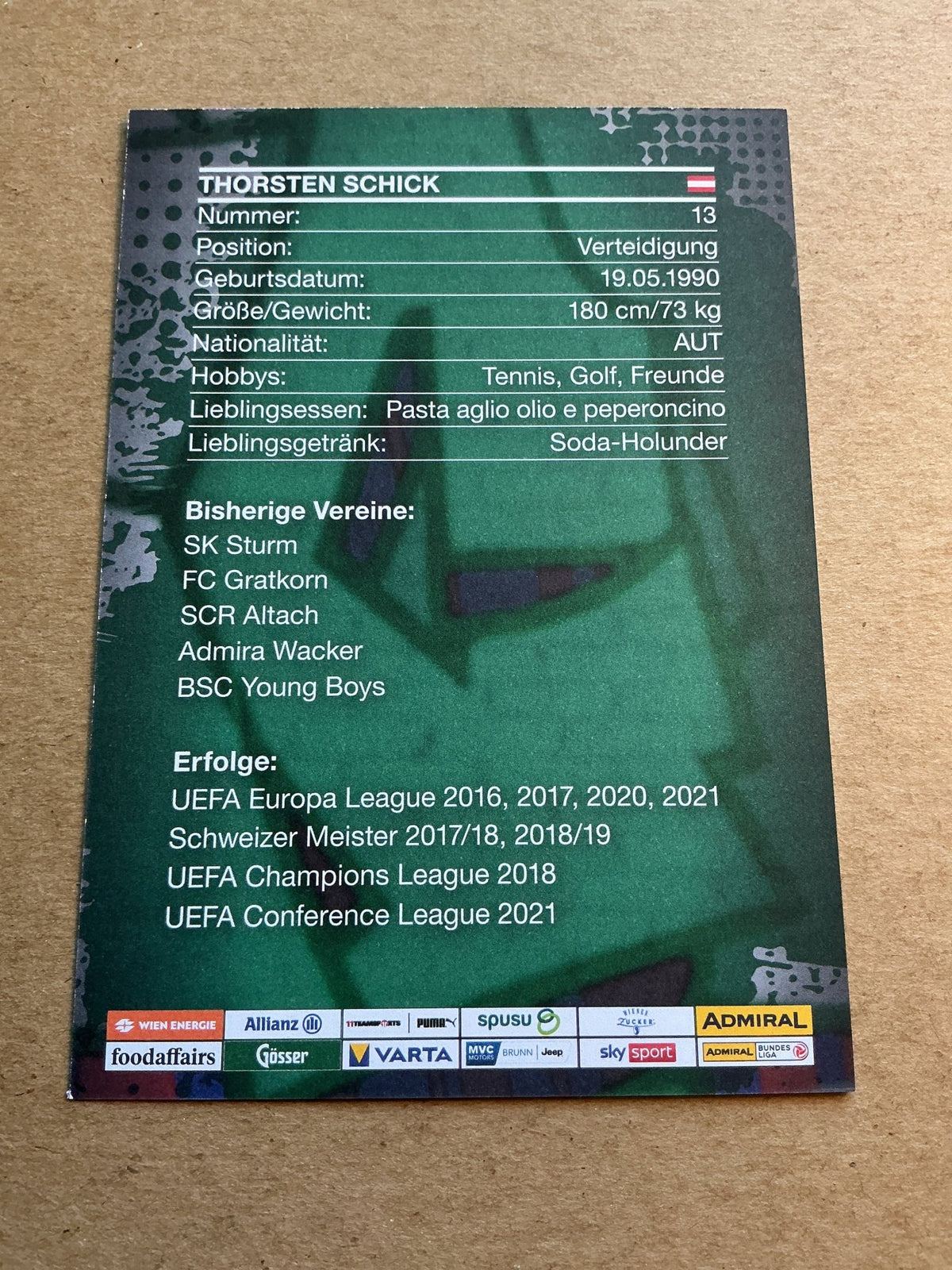 Thorsten Schick, Austria 🇦🇹 SK Rapid Wien 2023/24 hand signed - Autographs-World
