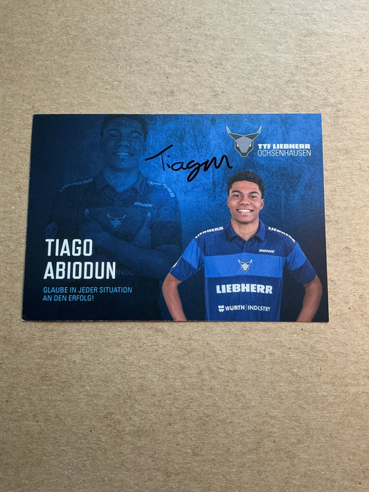 Tiago Abiodun, Portugal 🇵🇹 Table Tennis Sports 2024 hand signed - Autographs-World