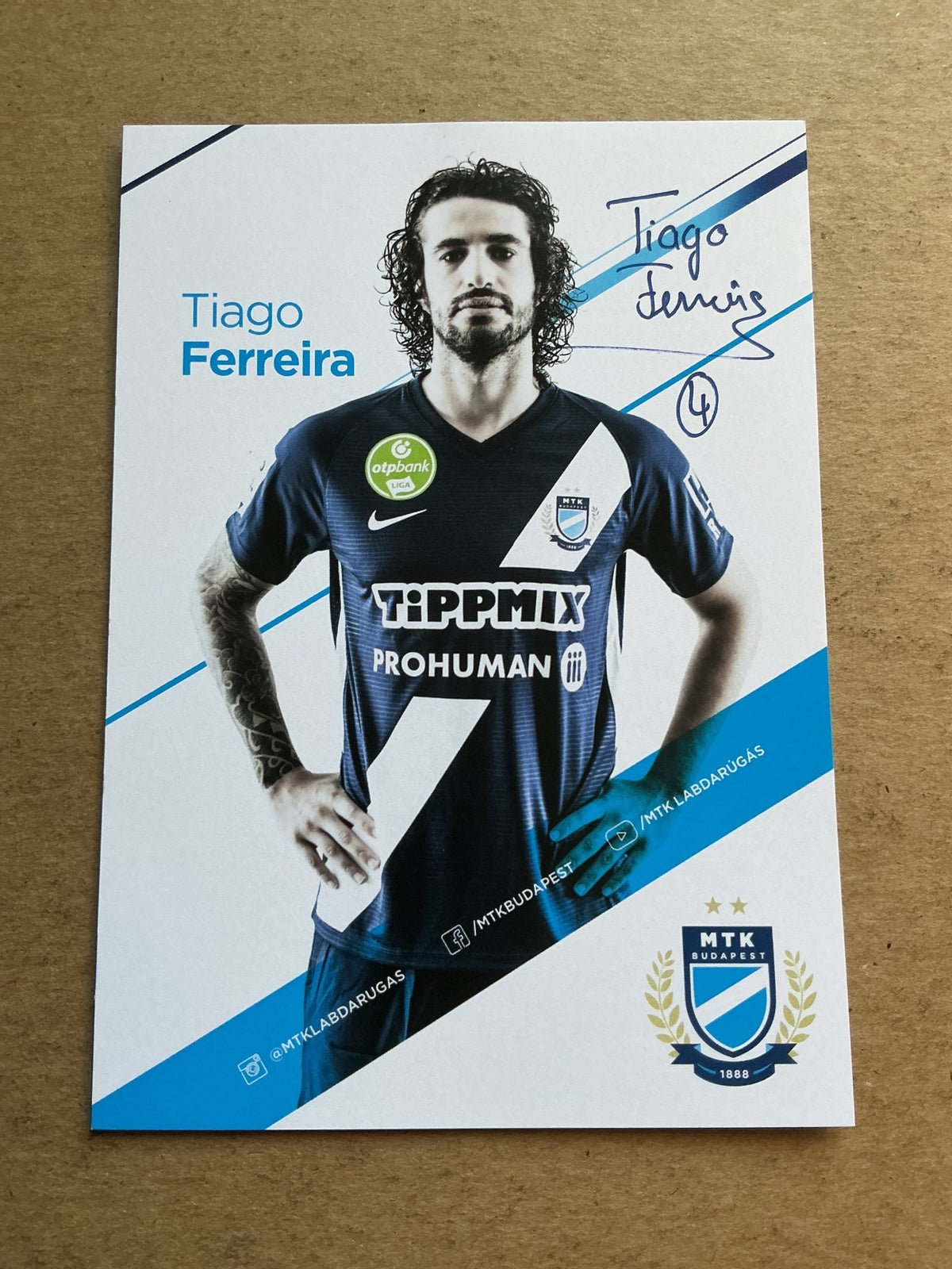 Tiago Ferreira, Portugal 🇵🇹 MTK Budapest 2020/21 hand signed - Autographs-World